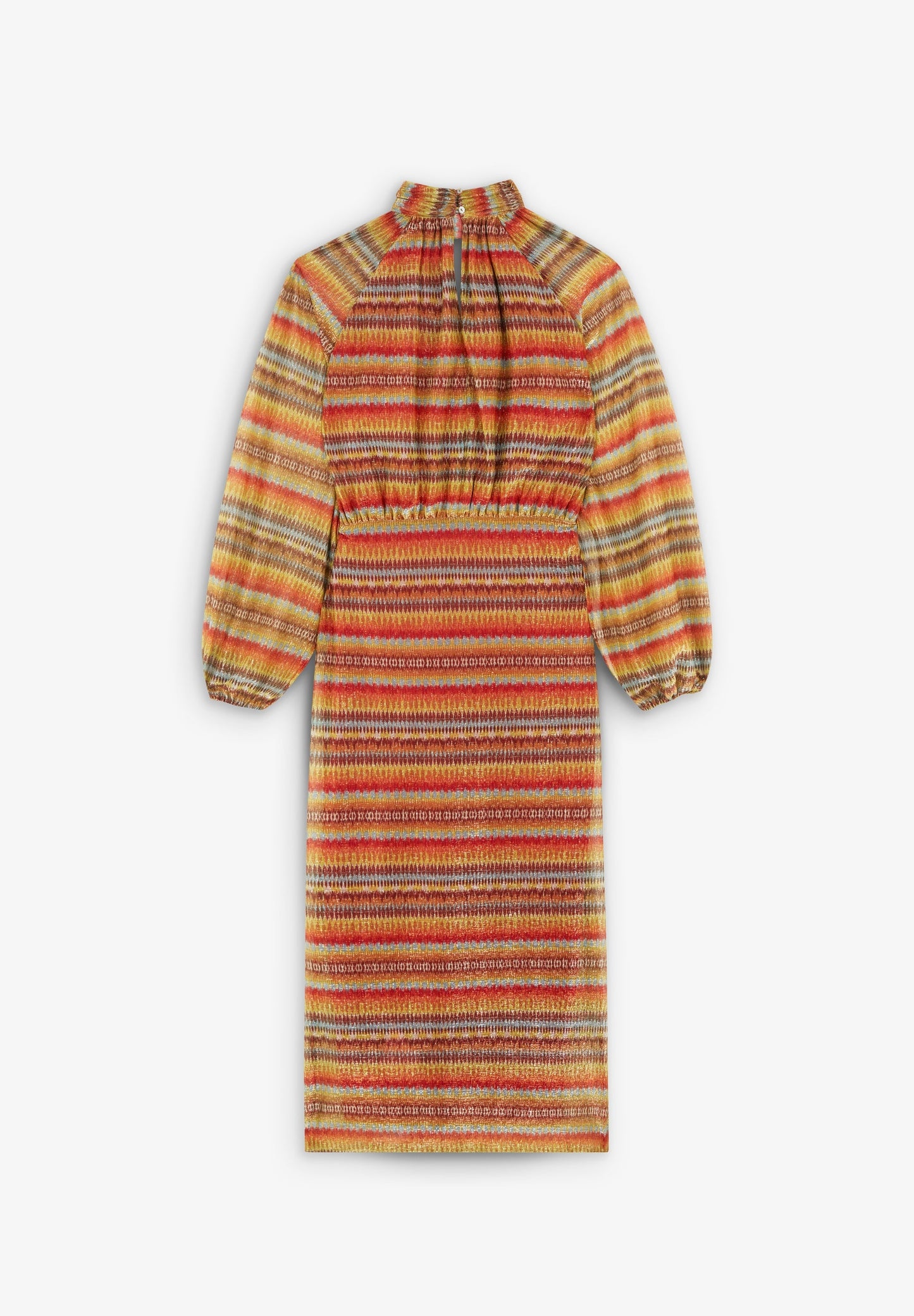 VESTIDO ÉTNICO EM FIO METALIZADO