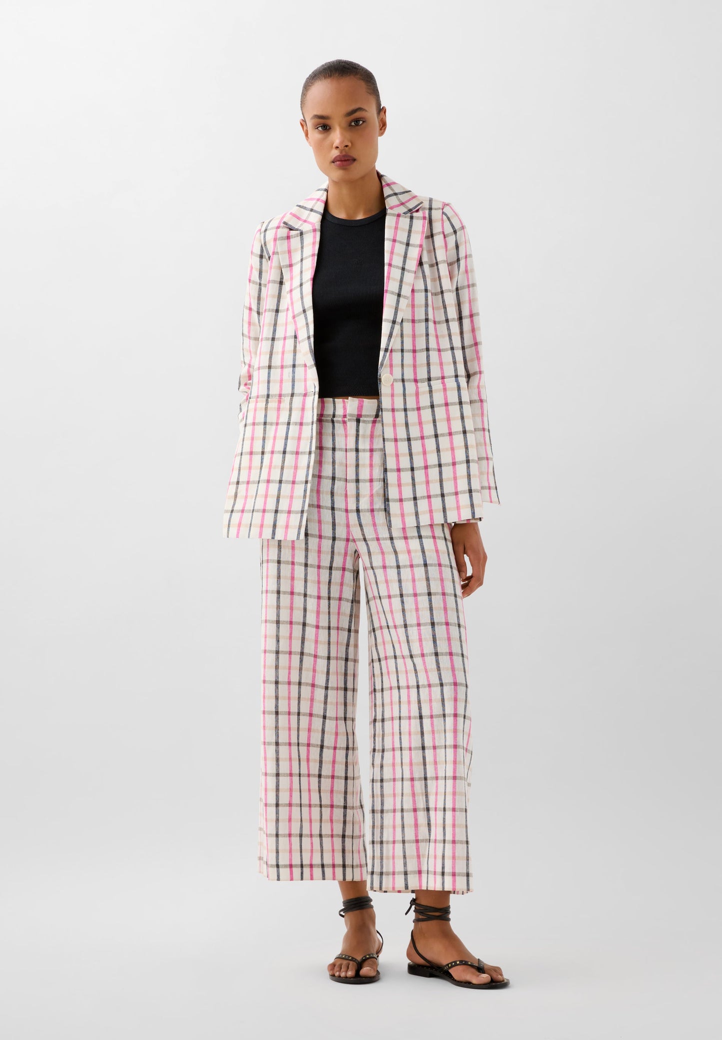 BLAZER EM LINHO COM PADRÃO VICHY