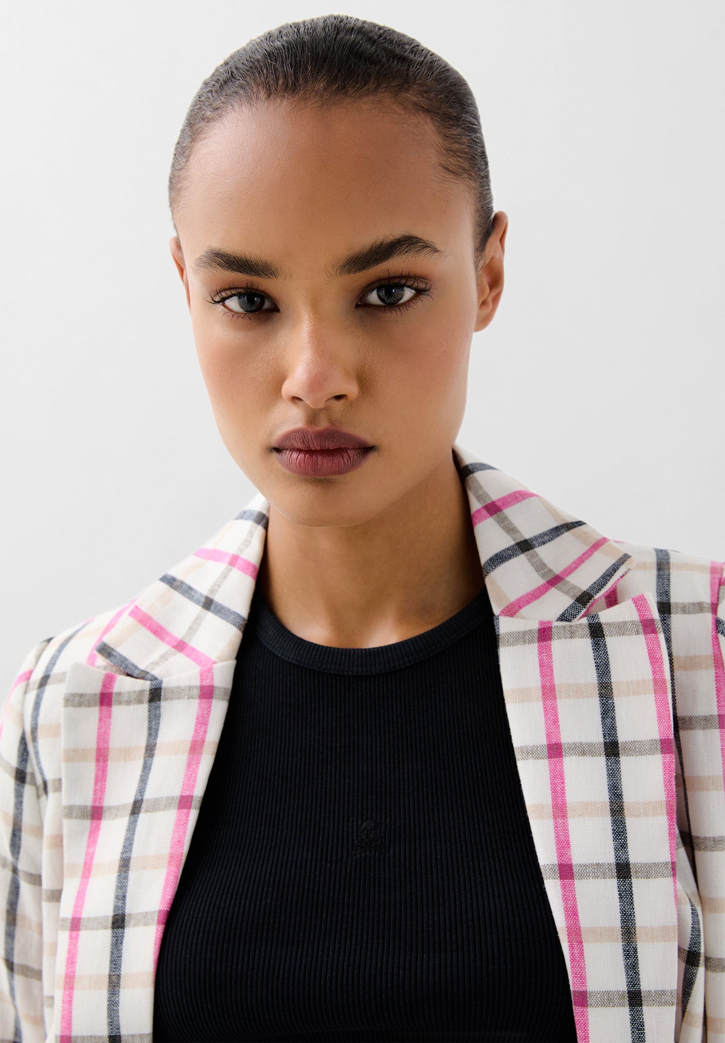 BLAZER EM LINHO COM PADRÃO VICHY