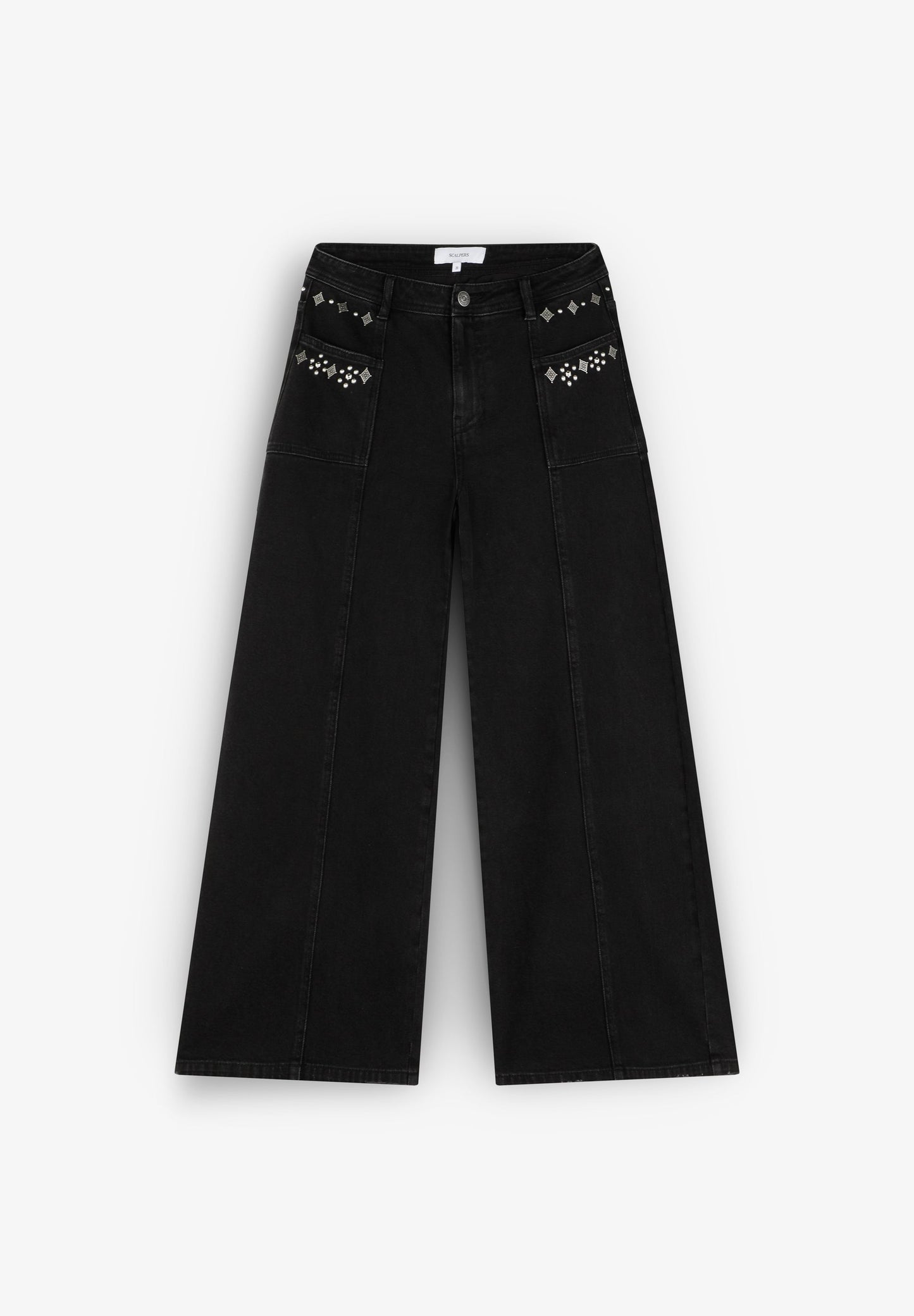 CALÇAS DENIM COM TACHAS SCCULOTTE