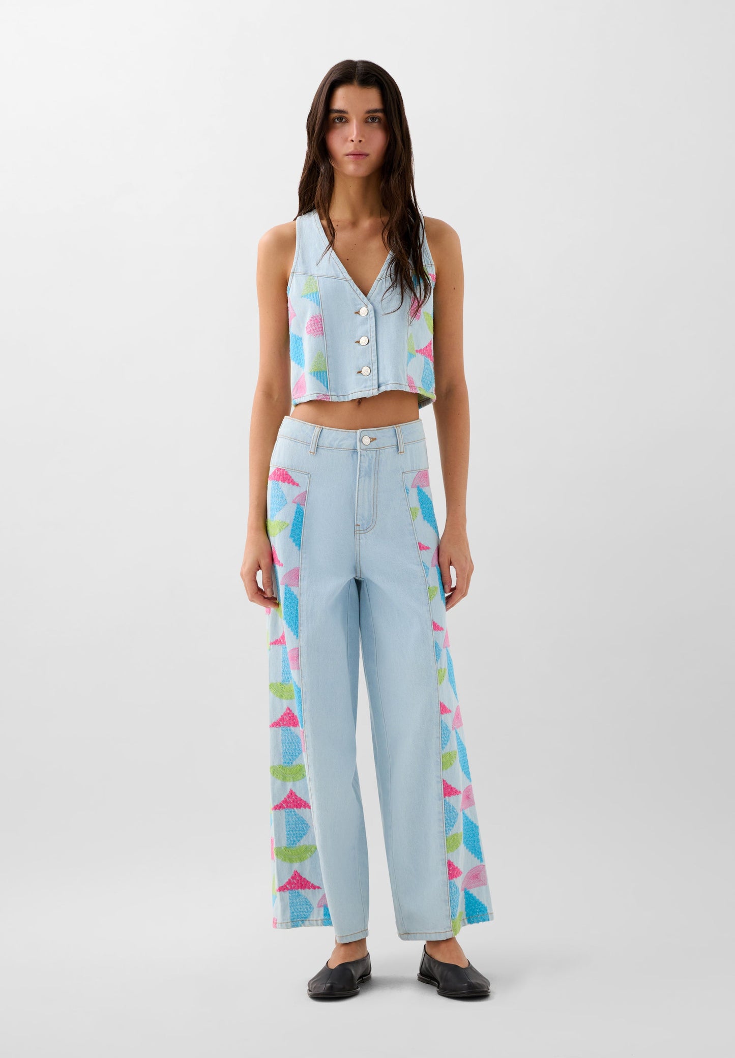 JEANS CULOTTE CO BORDADO