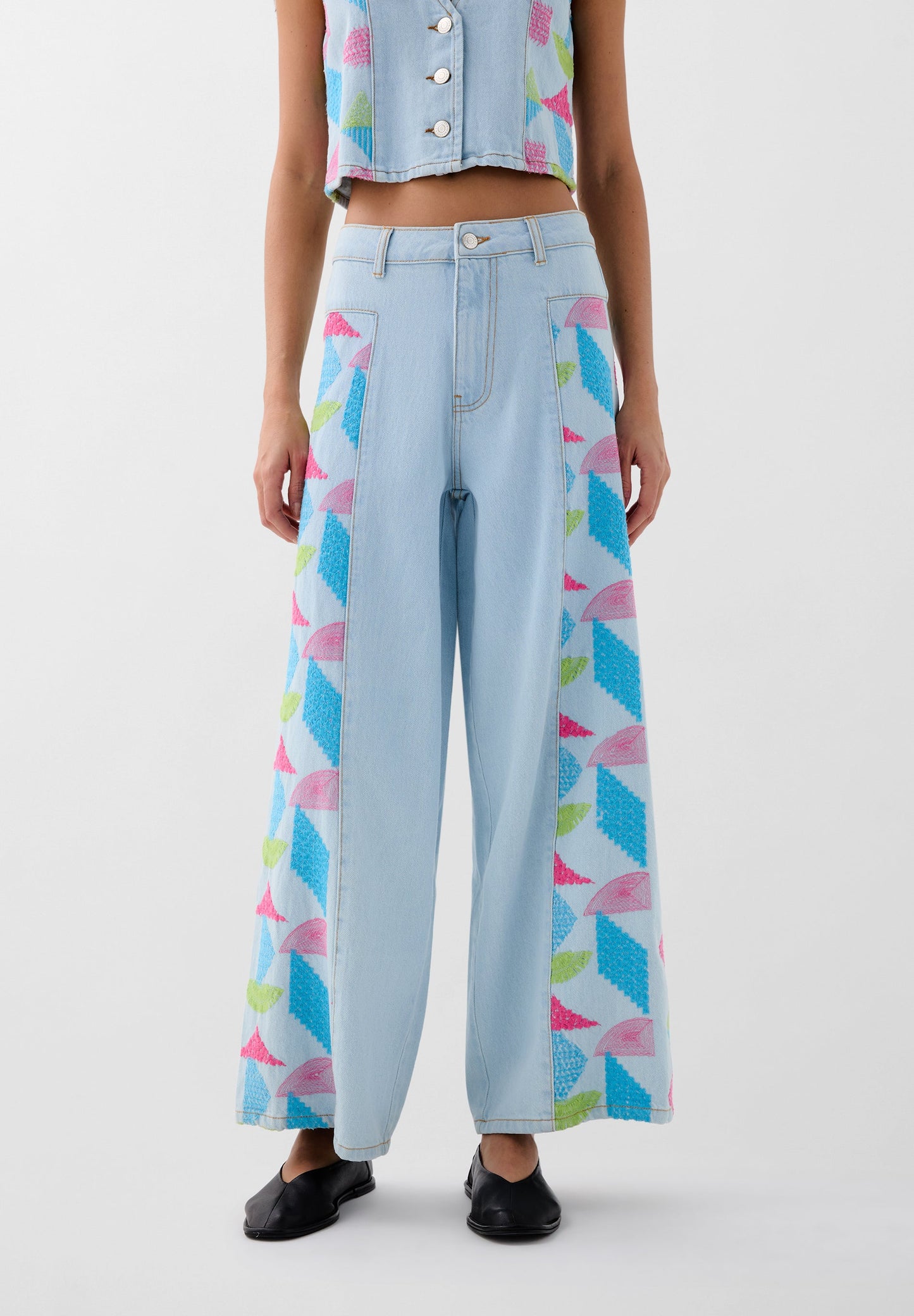 JEANS CULOTTE CO BORDADO
