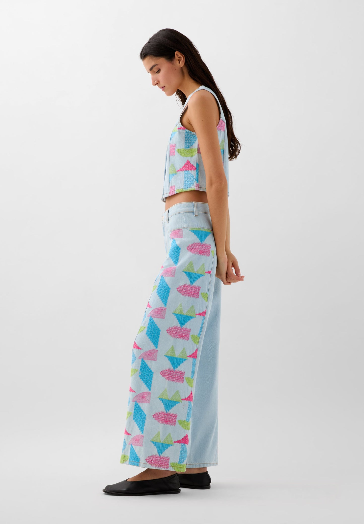 JEANS CULOTTE CO BORDADO