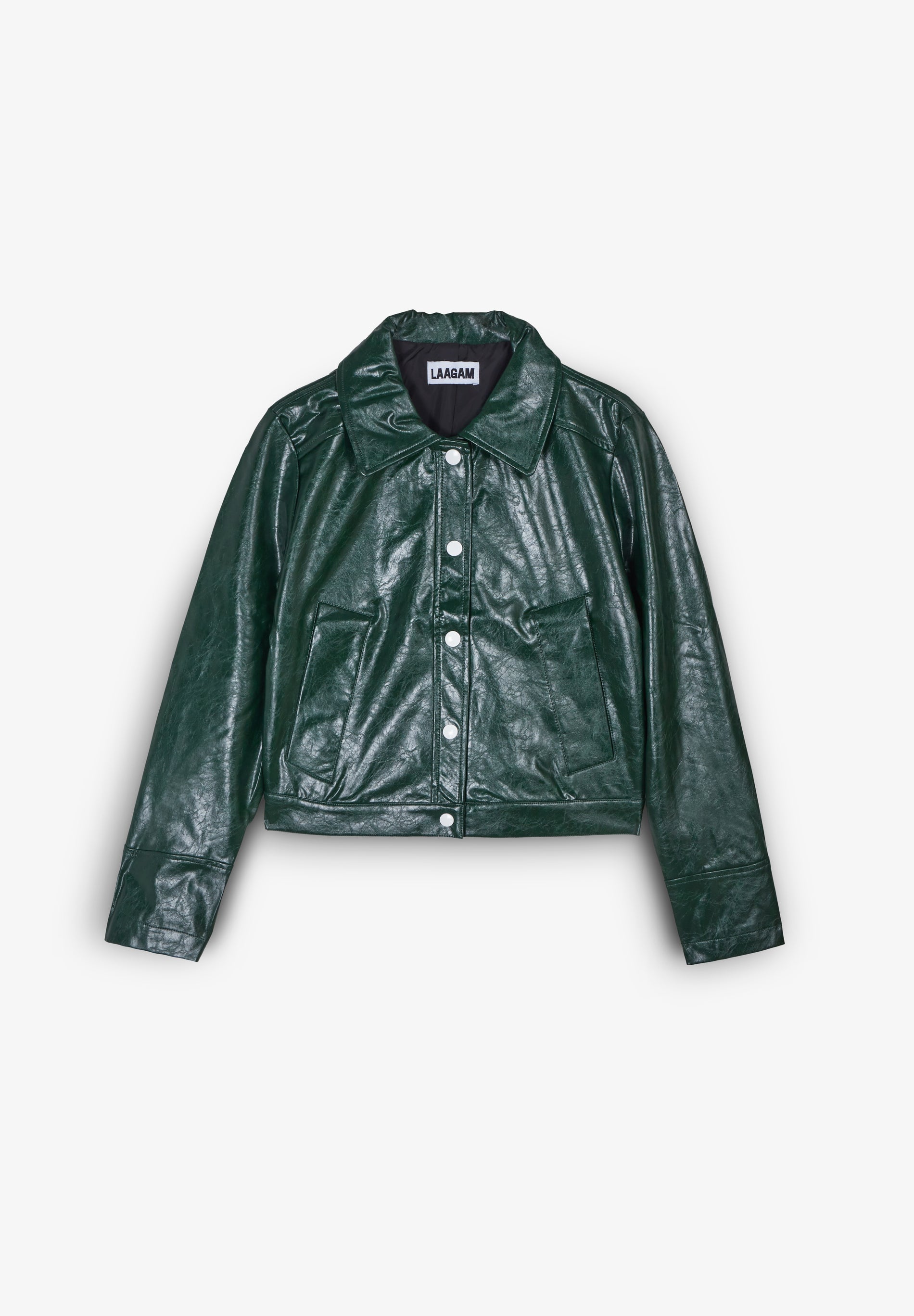 LAAGAM | LENA GREEN FAUX LEATHER JACKET