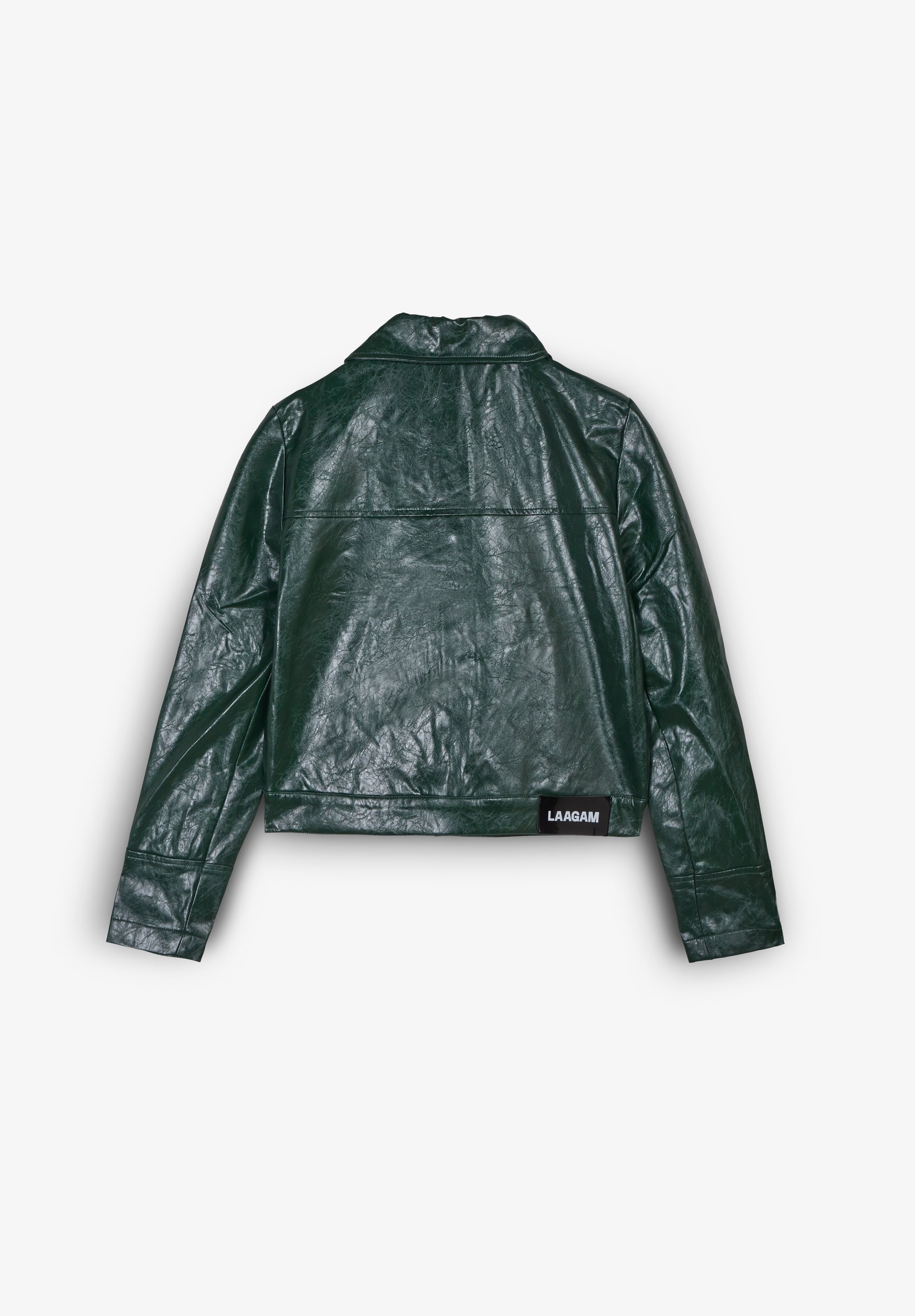 LAAGAM | LENA GREEN FAUX LEATHER JACKET