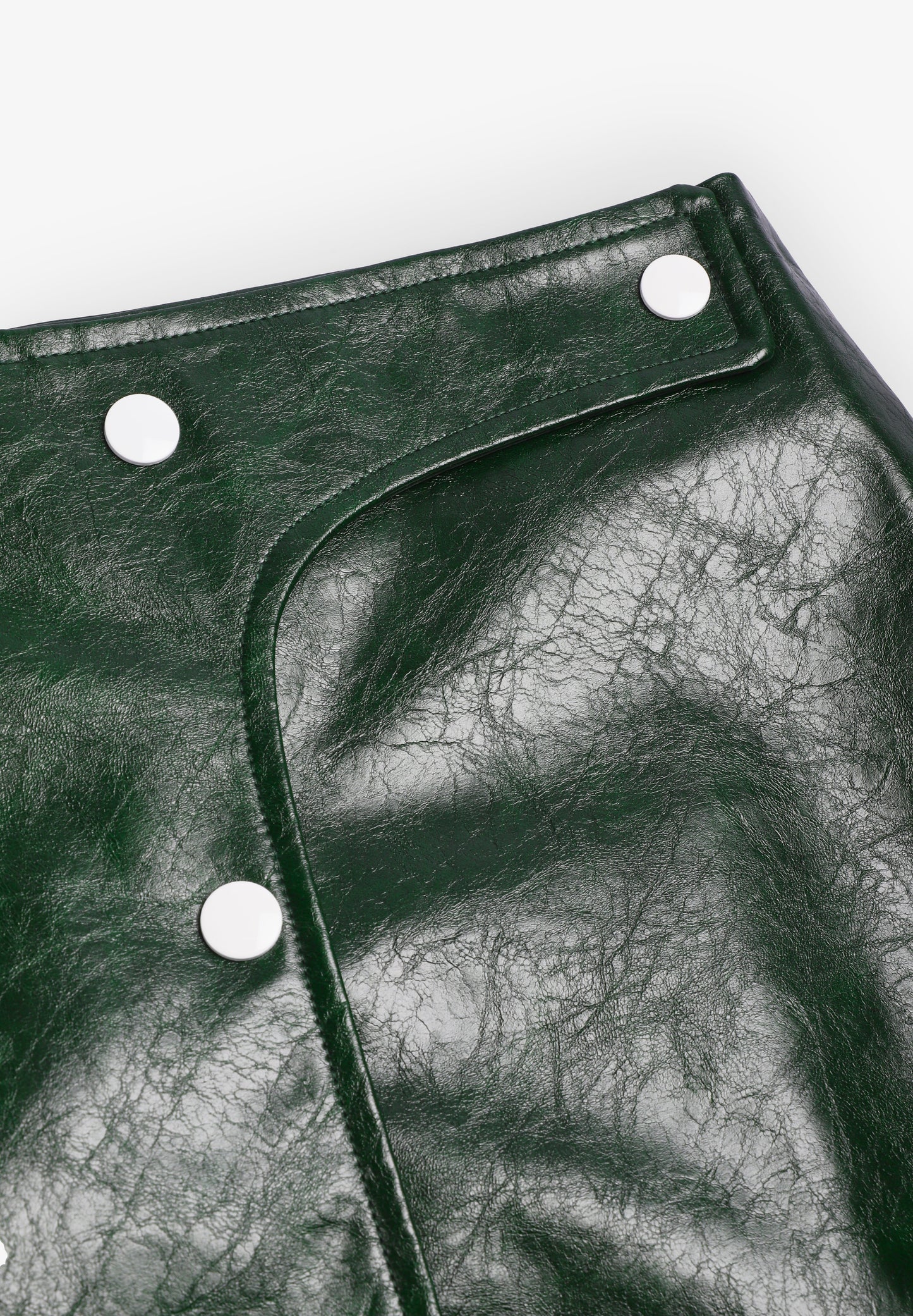LAAGAM | LENA GREEN FAUX LEATHER SKIRT