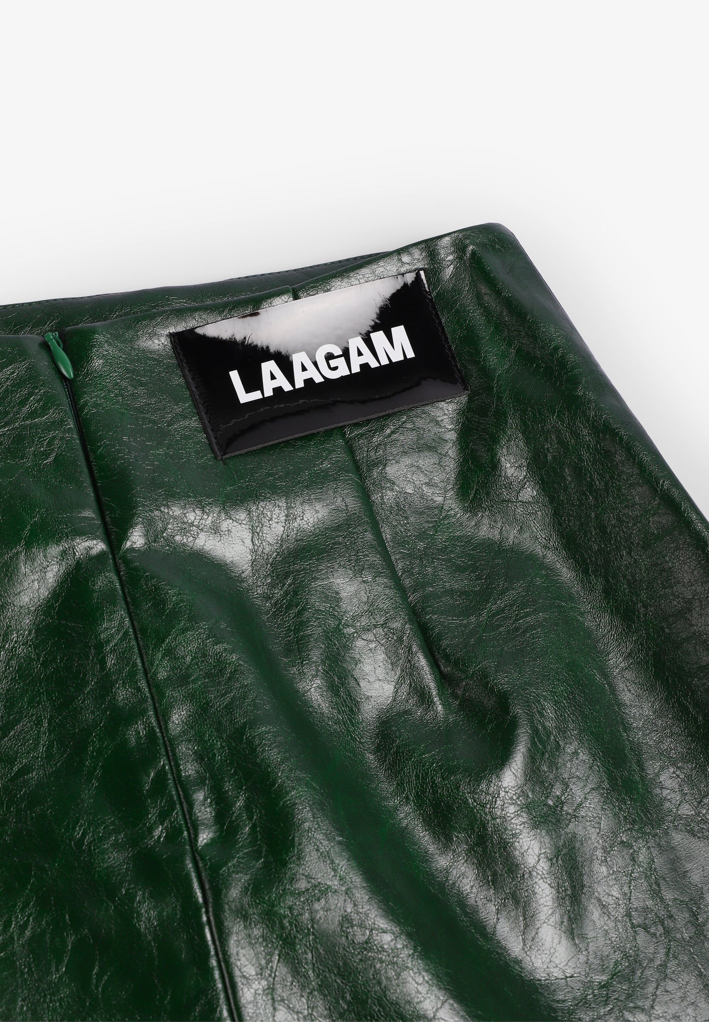 LAAGAM | LENA GREEN FAUX LEATHER SKIRT