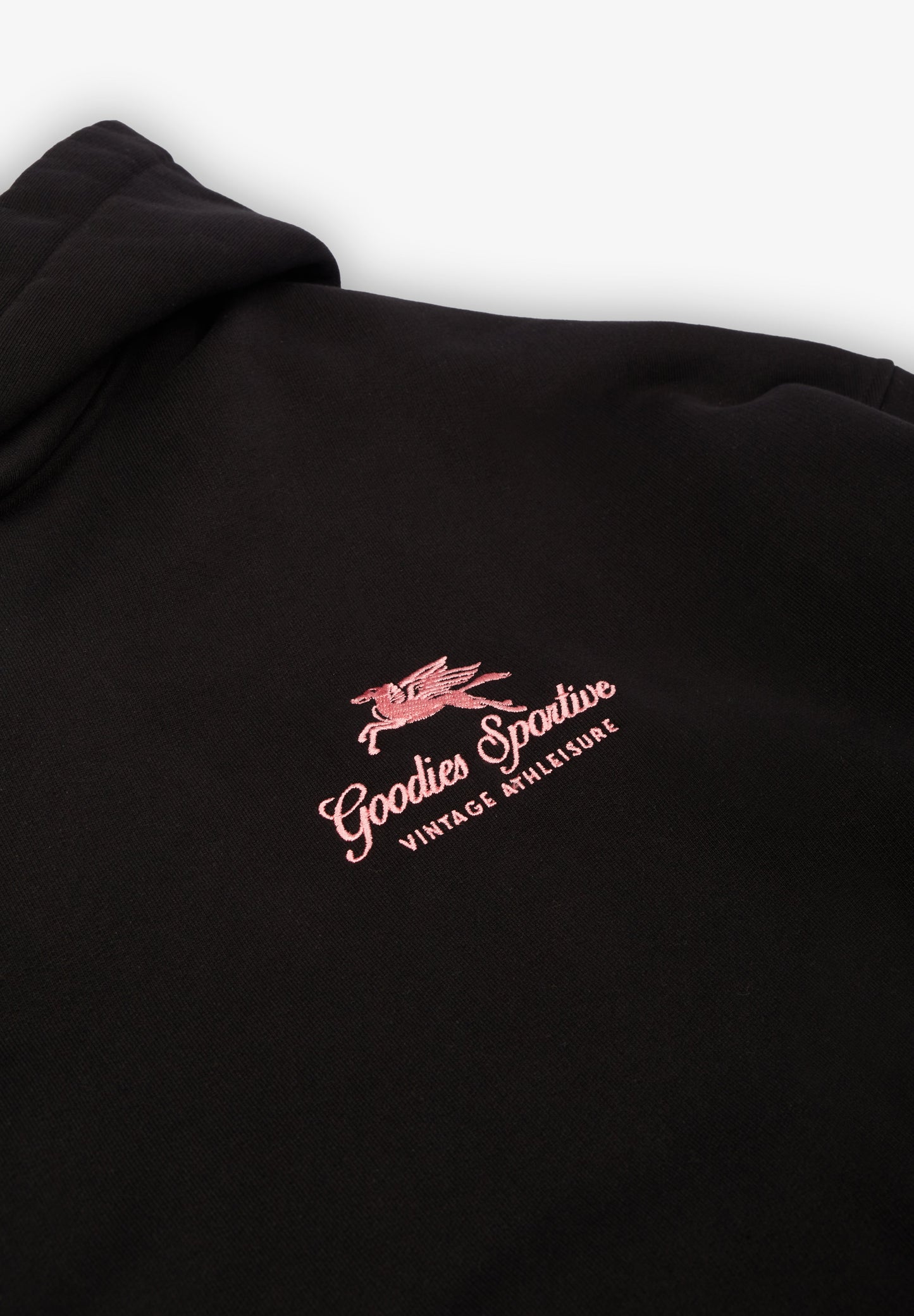 GOODIES SPORTIVE | PREMIUM BOXY HOODIE BLACK CONTRAST EMBROIDERY