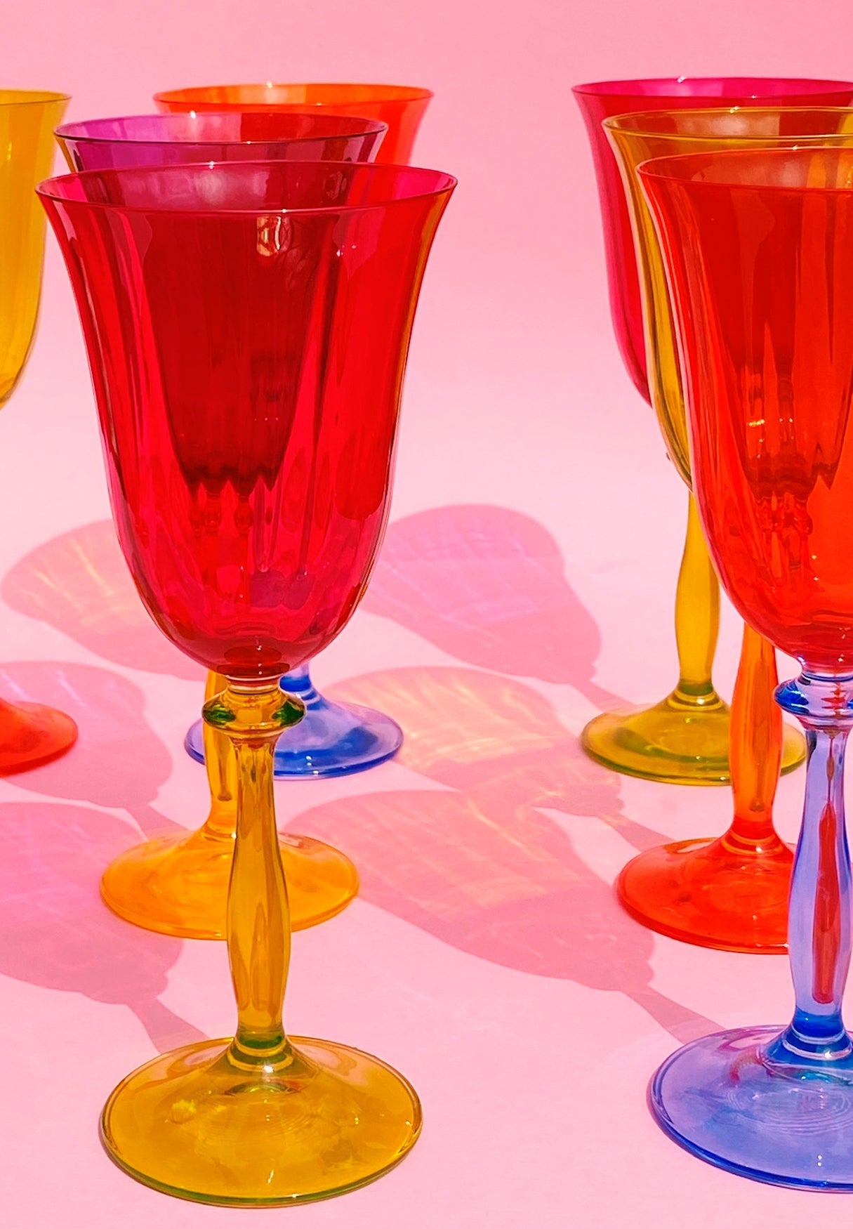 ANNA+NINA | MULTICOLOURED WINE GLASS SET OF 4