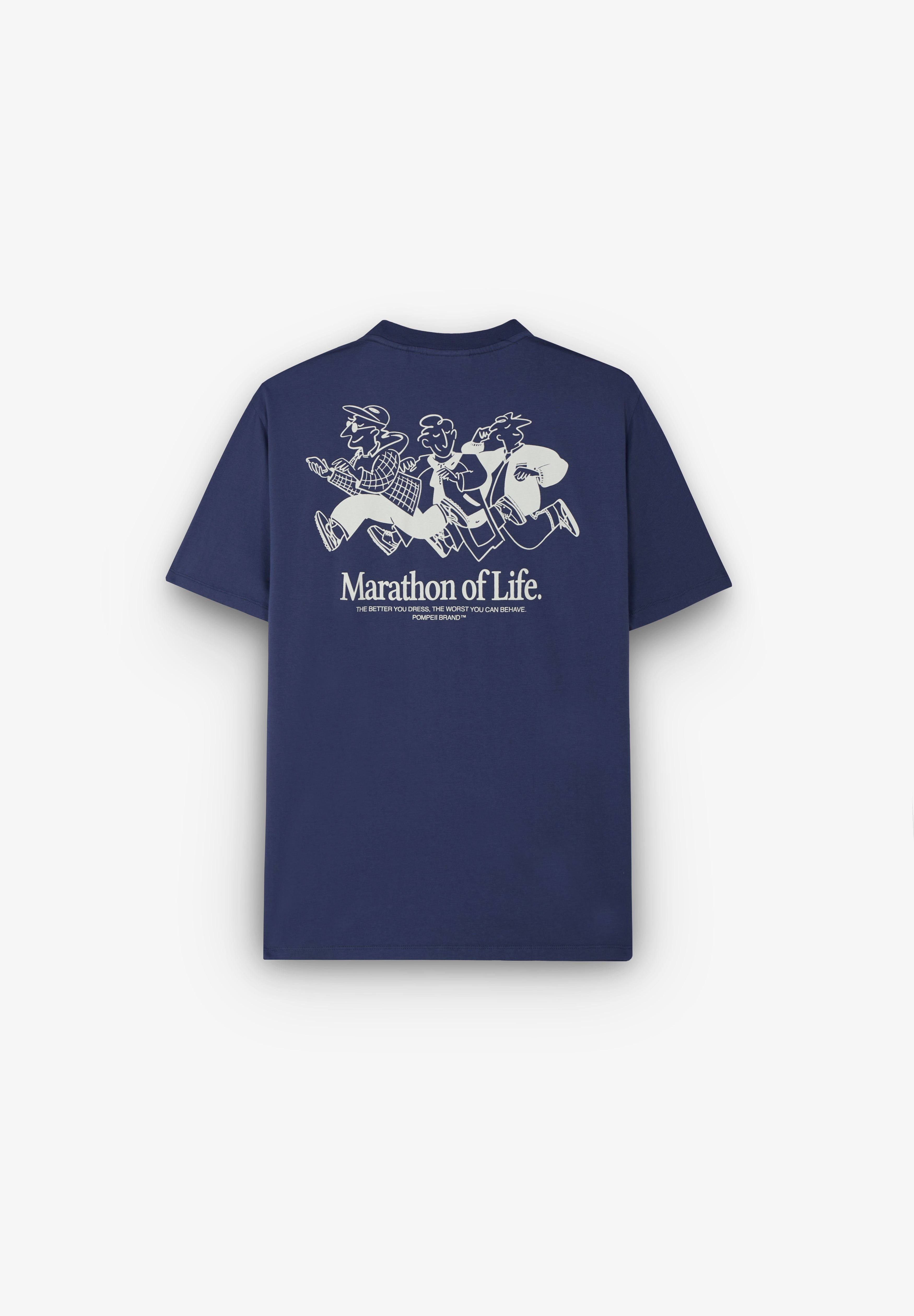 POMPEII BRAND | MARATHON OF LIFE MIDNIGHT BLUE TEE