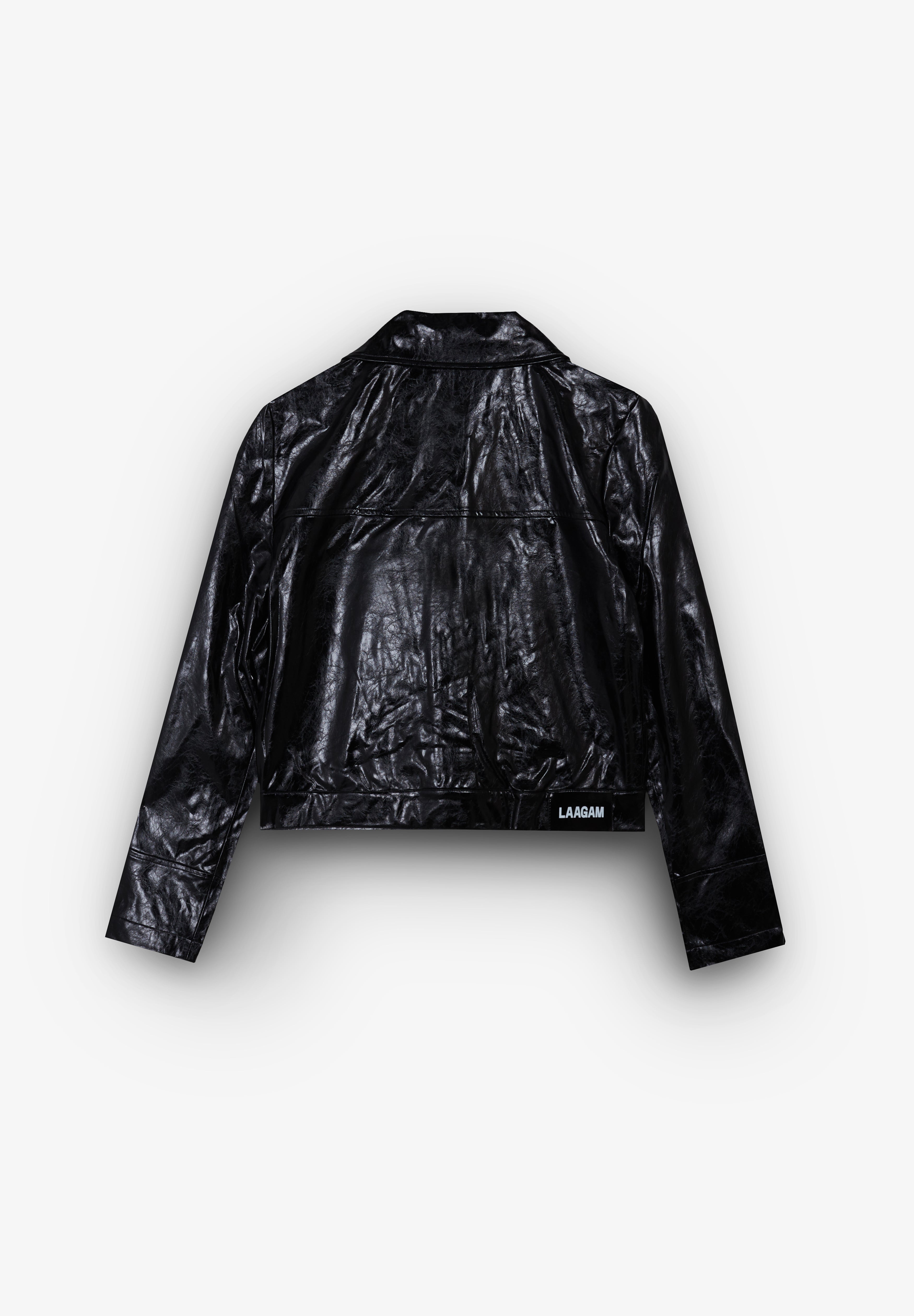 LAAGAM | LENA BLACK FAUX LEATHER JACKET