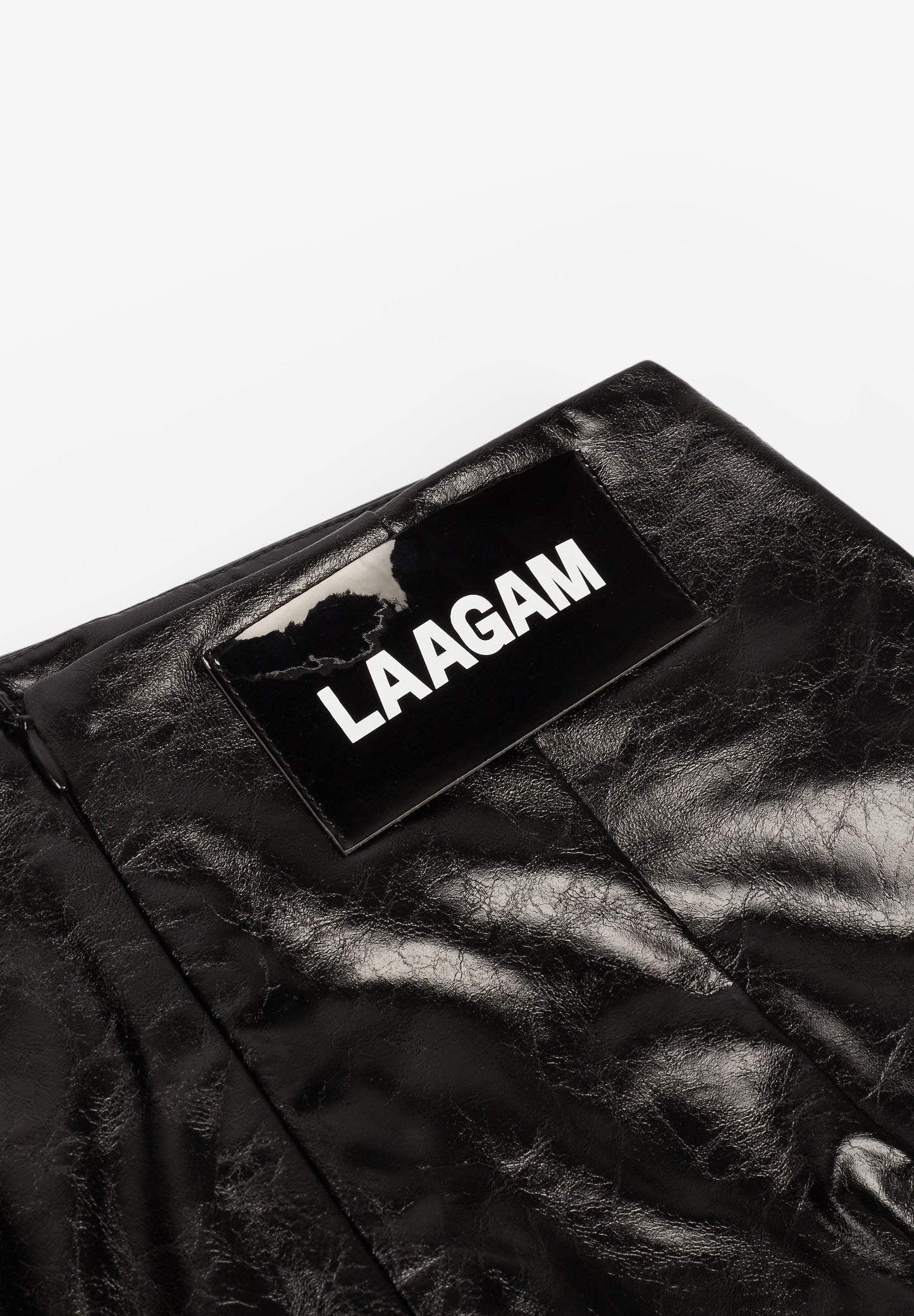 LAAGAM | LENA BLACK FAUX LEATHER SKIRT