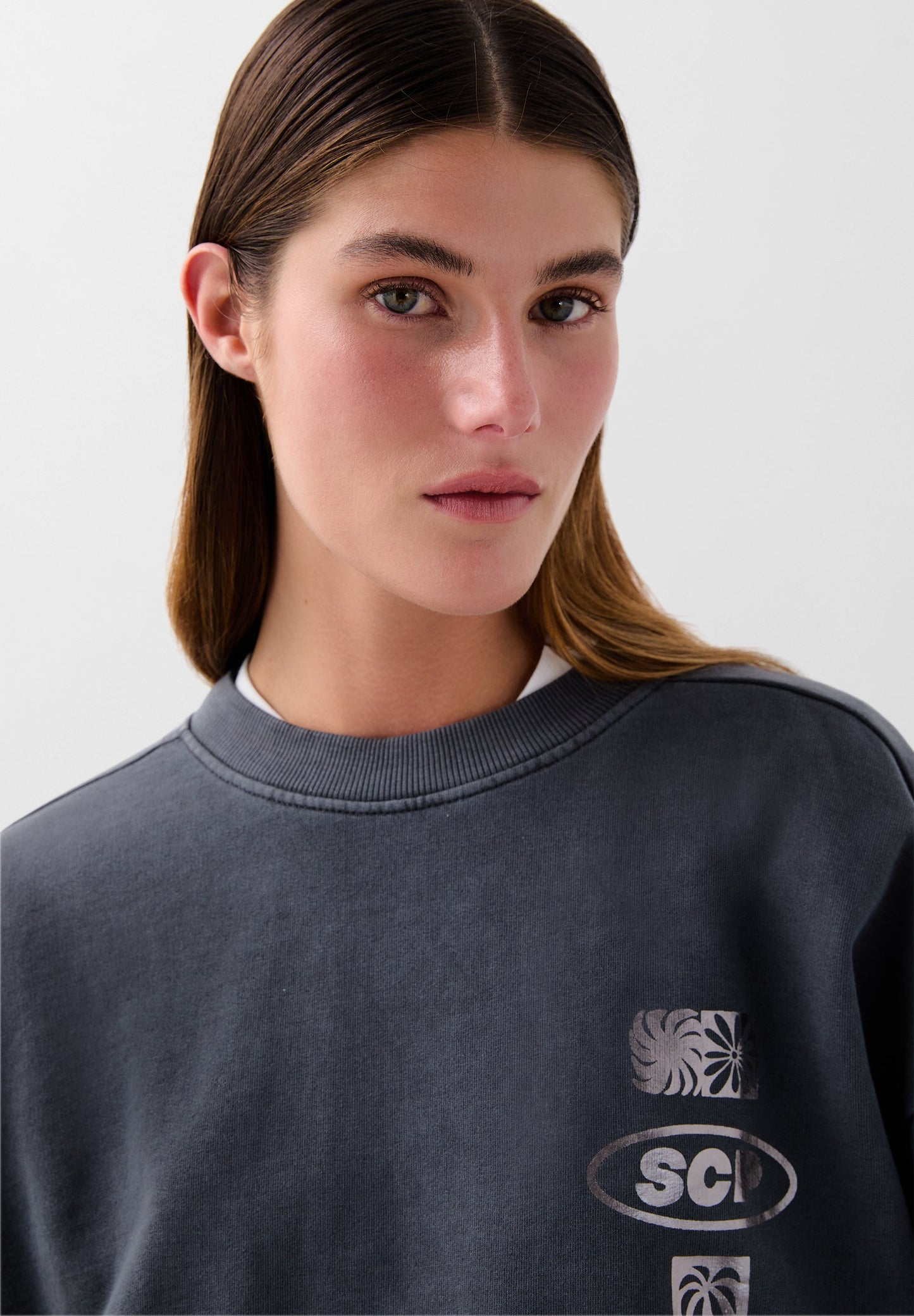 SWEATSHIRT DESBOTADA COM PADRÃO