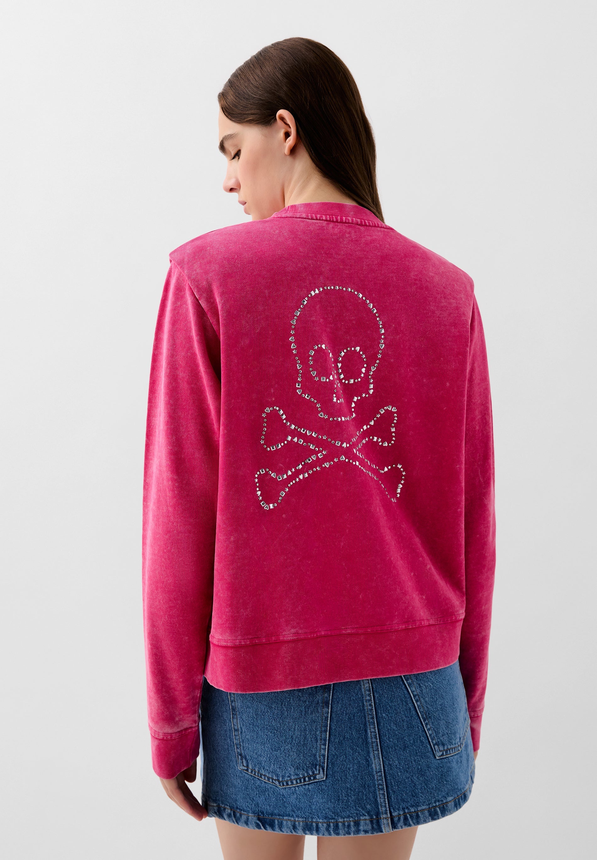 SWEATSHIRT STRASS COM SKULL