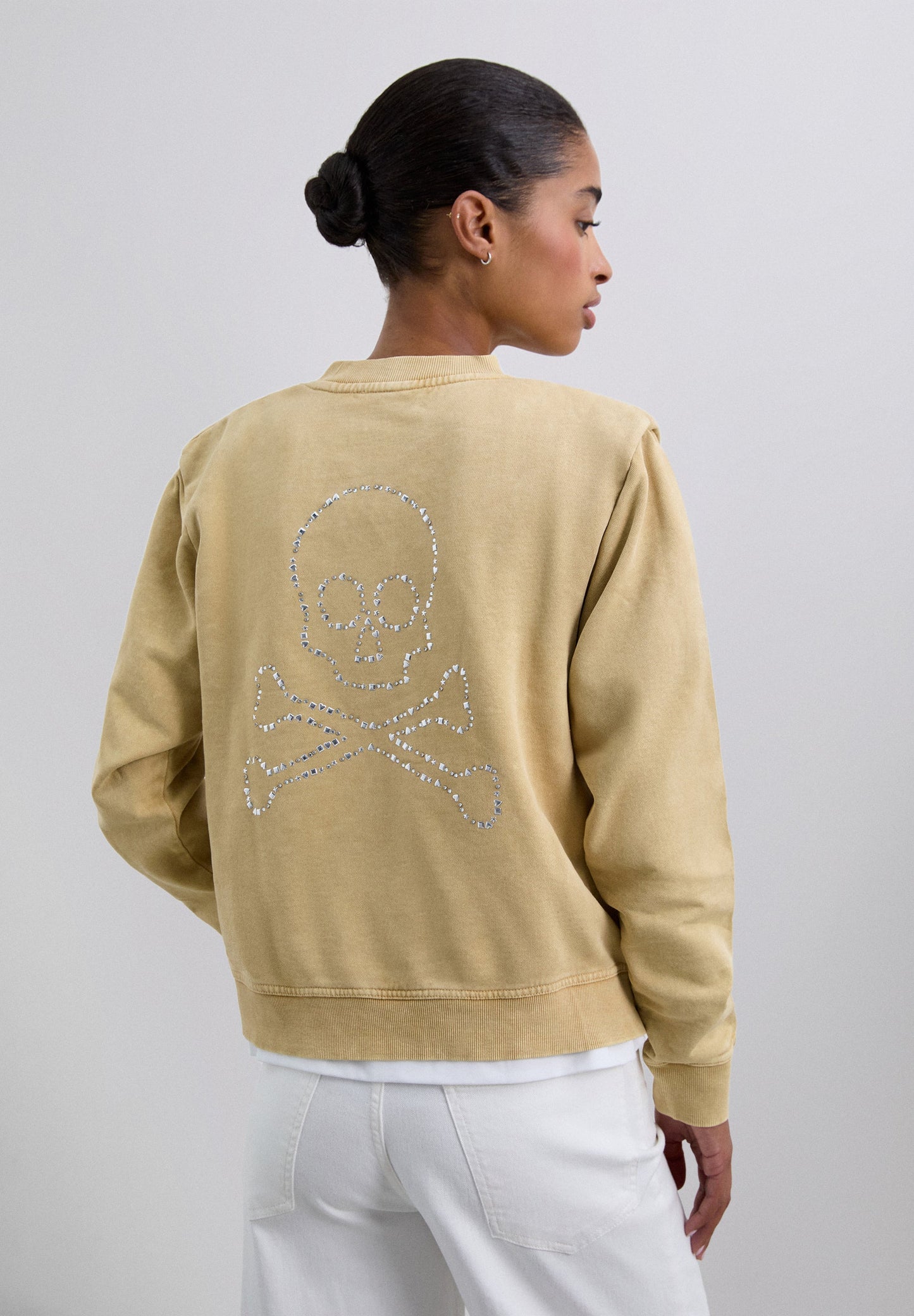 SWEATSHIRT STRASS COM SKULL