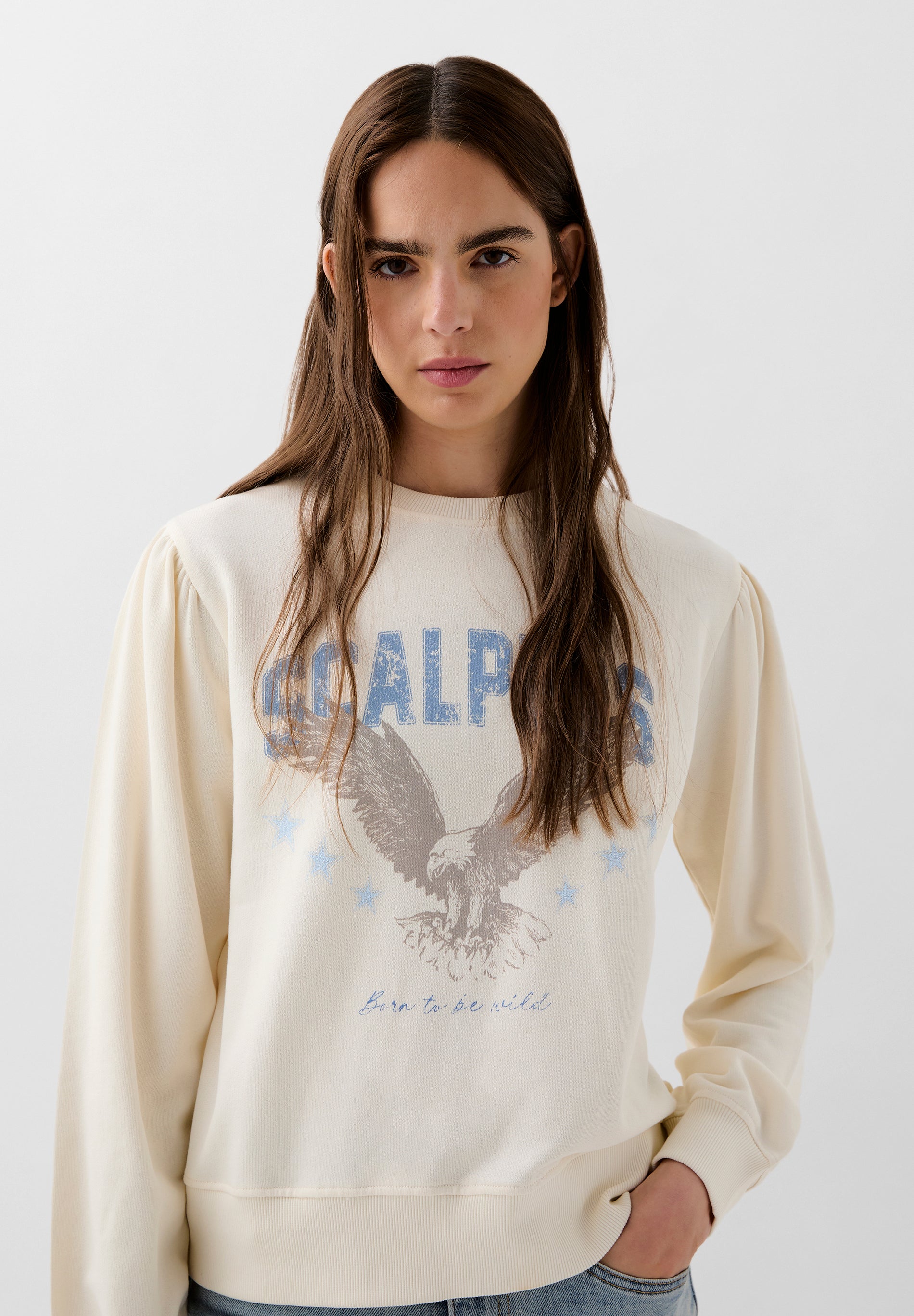 SWEATSHIRT COM PADRÃO DESBOTADO