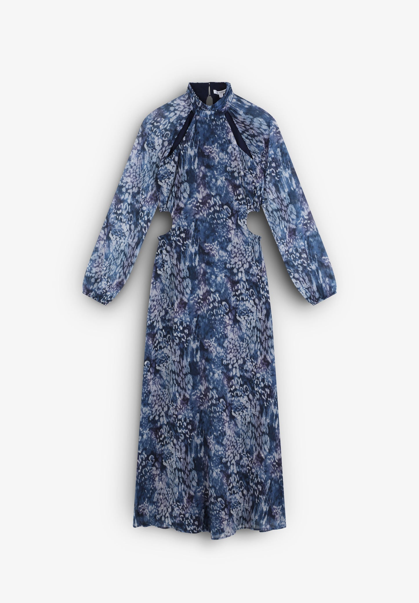 VESTIDO MIDI COM PADRÃO E ABERTURAS