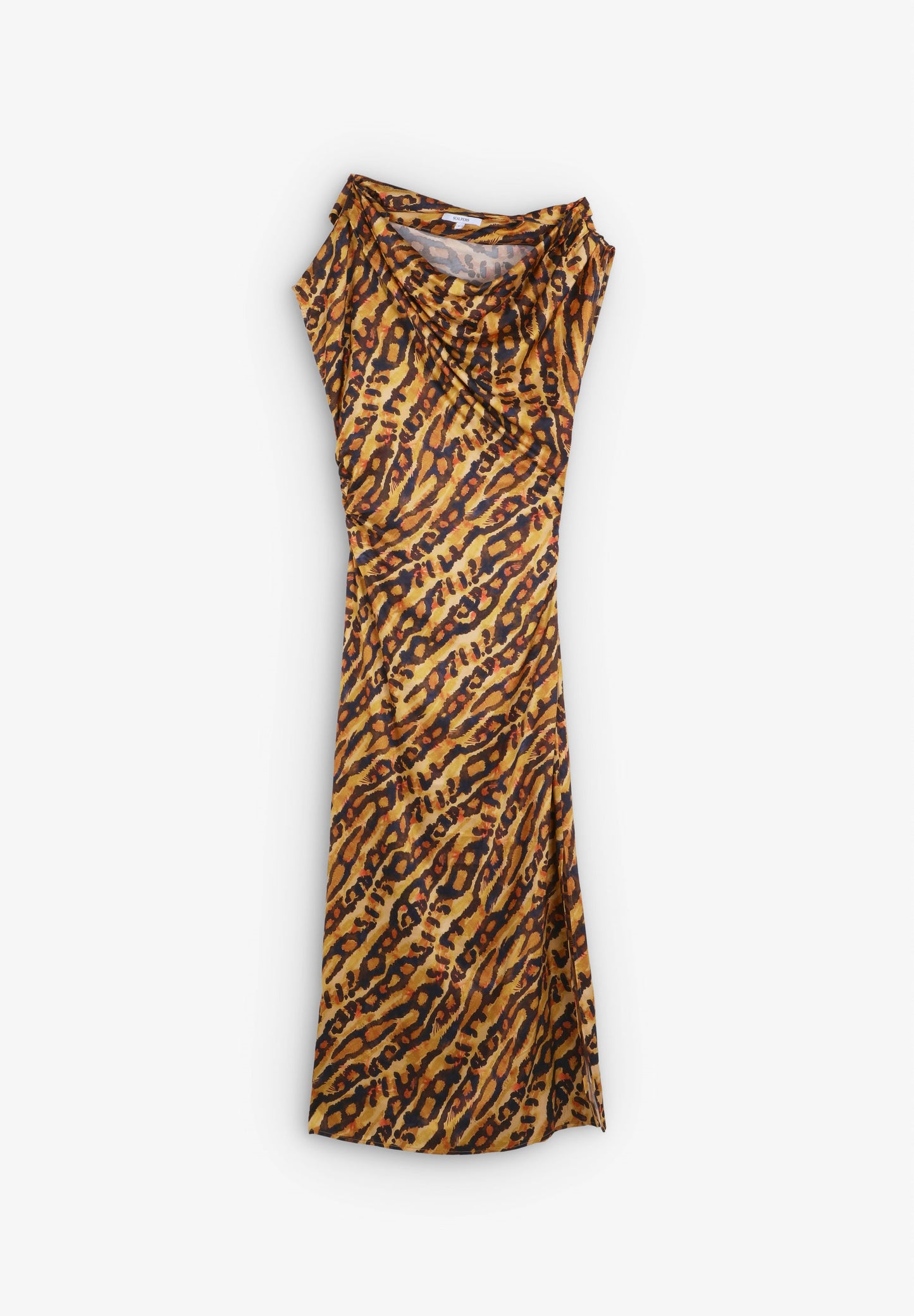 VESTIDO ACETINADO COM ESTAMPADO ANIMAL