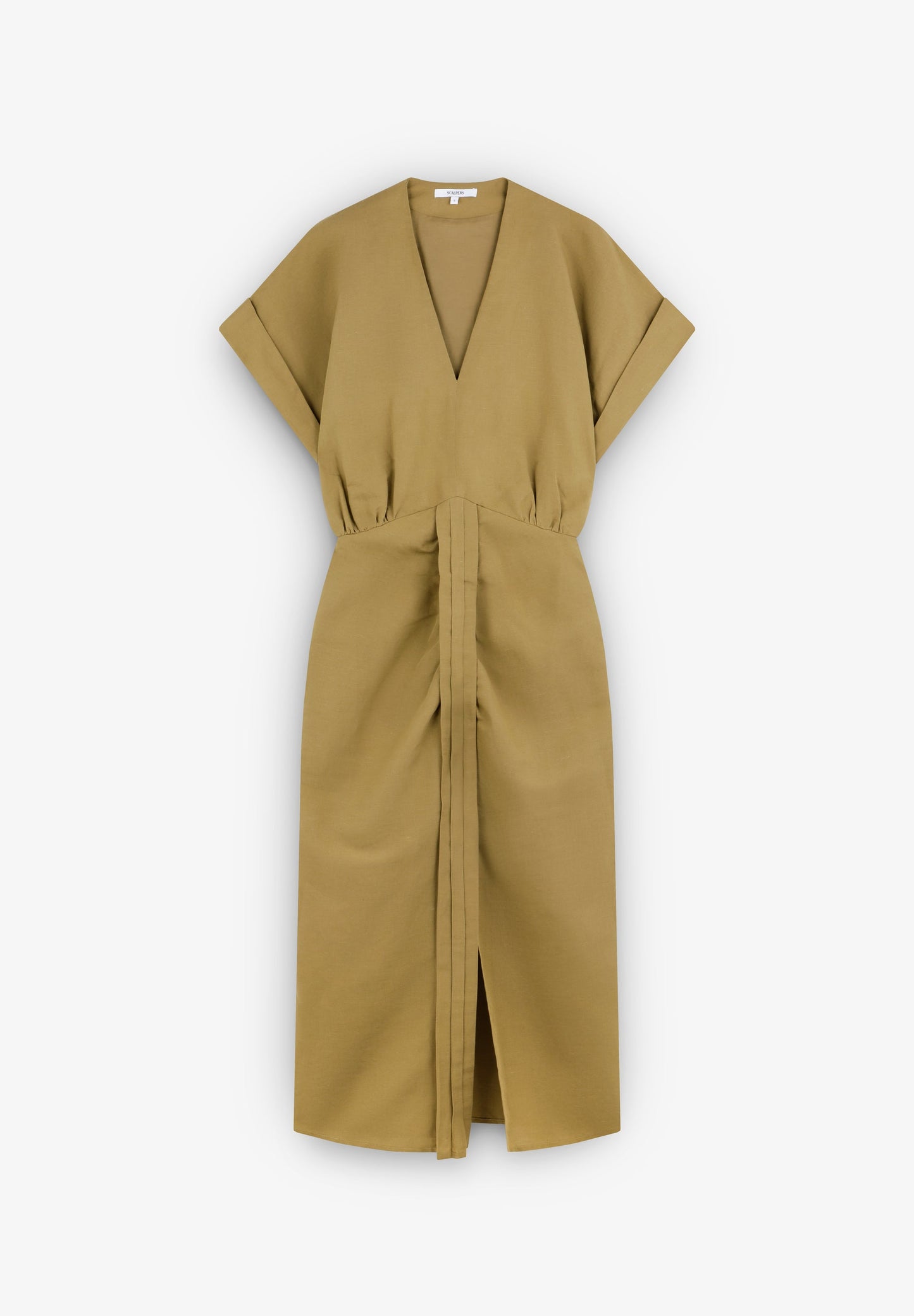 VESTIDO DE LINHO COM FRANZIDOS