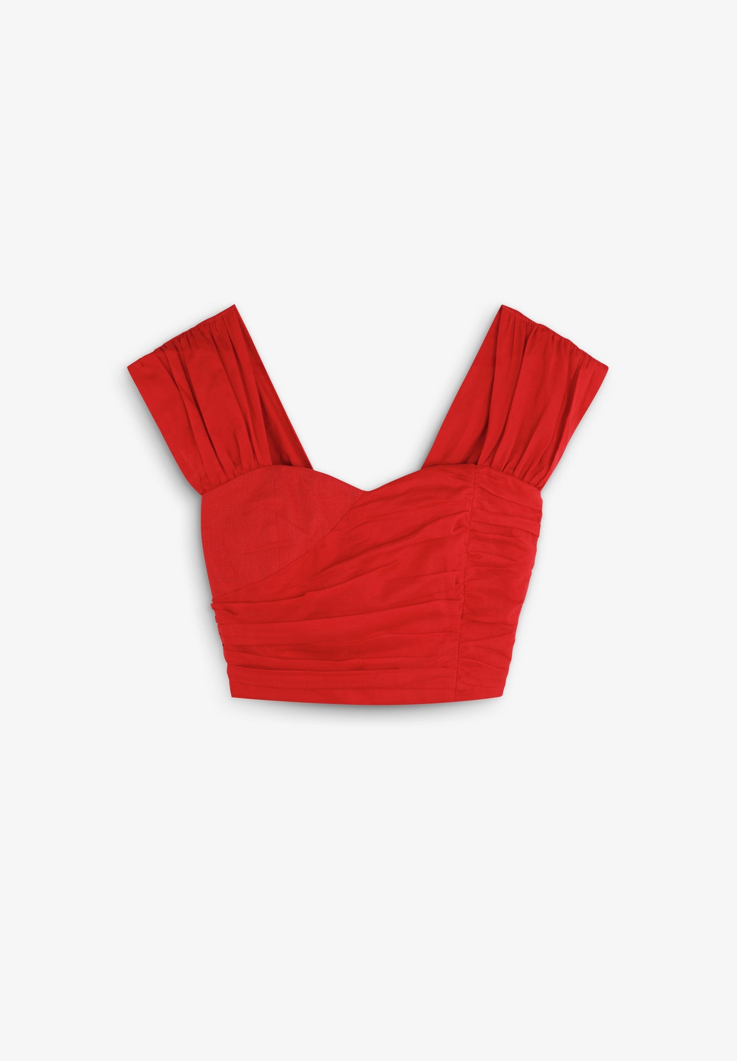 TOP CROPPED EM LINHO DRAPEADO