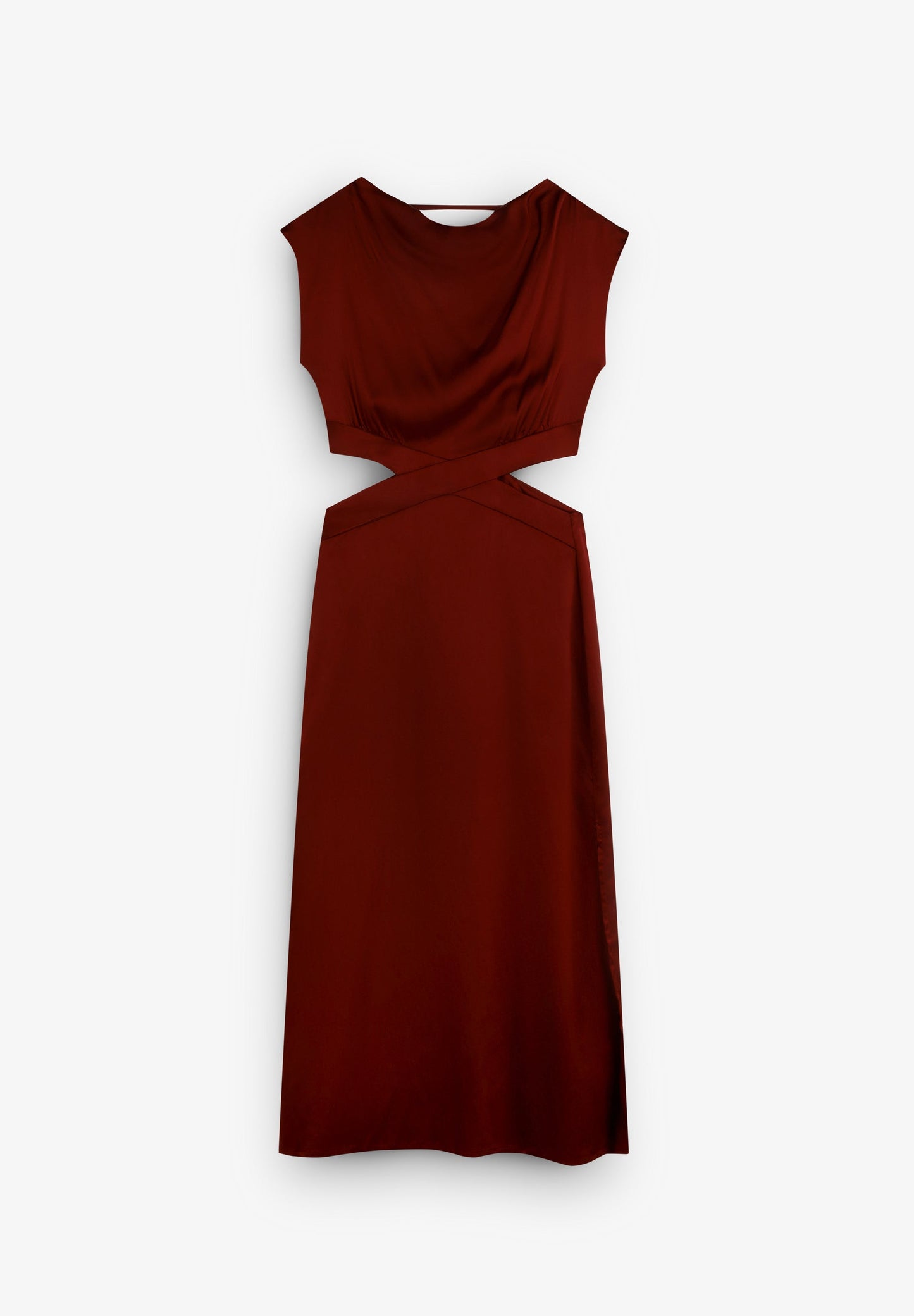 VESTIDO ACETINADO COM ABERTURAS