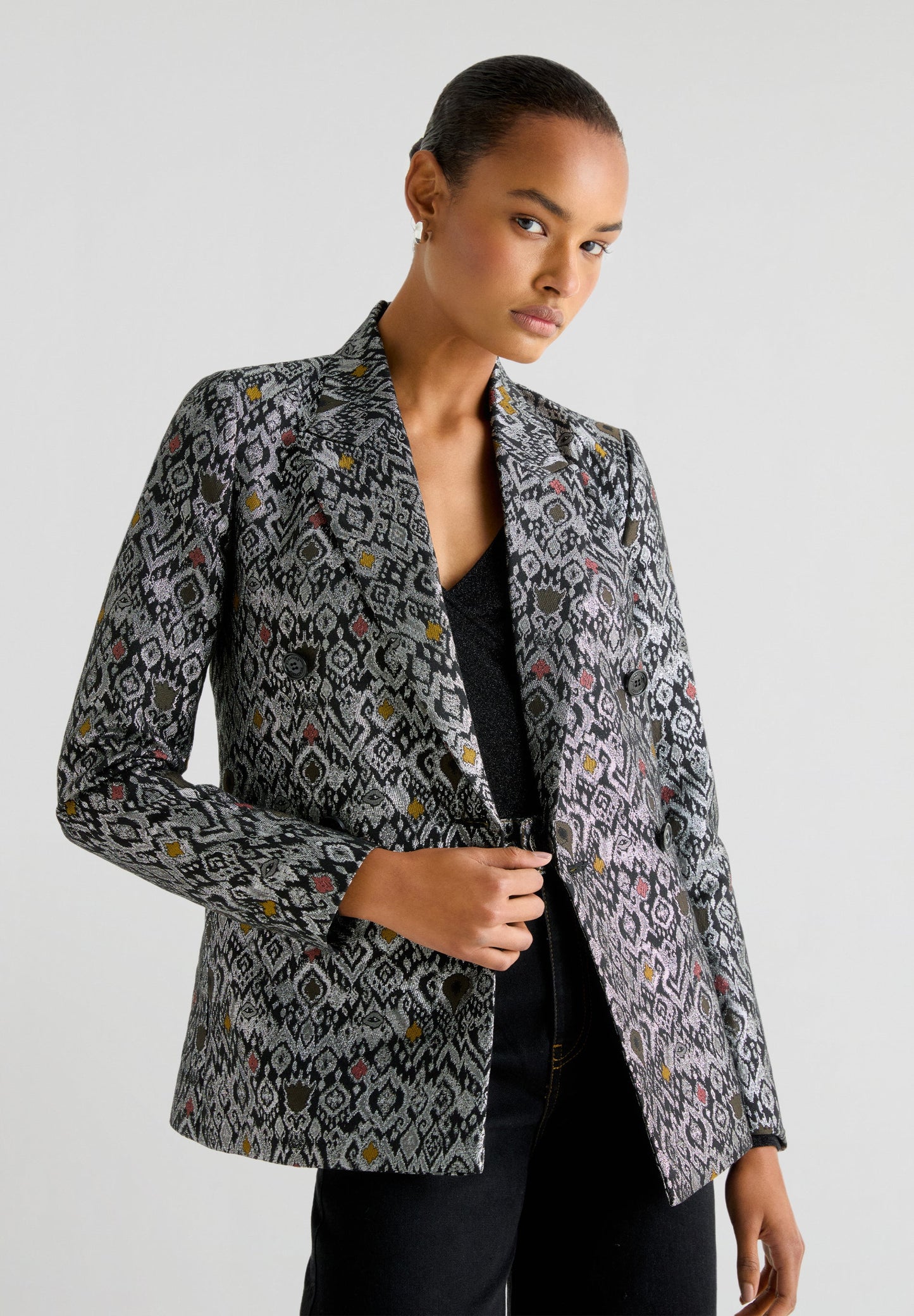 BLAZER DE JACQUARD METALIZADO