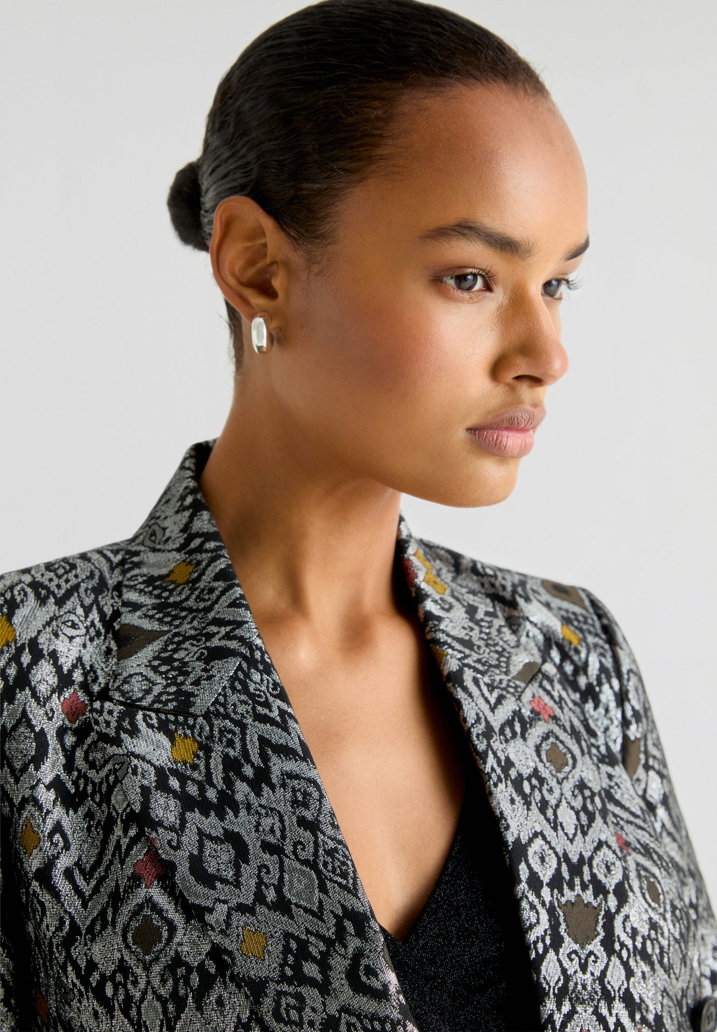 BLAZER DE JACQUARD METALIZADO