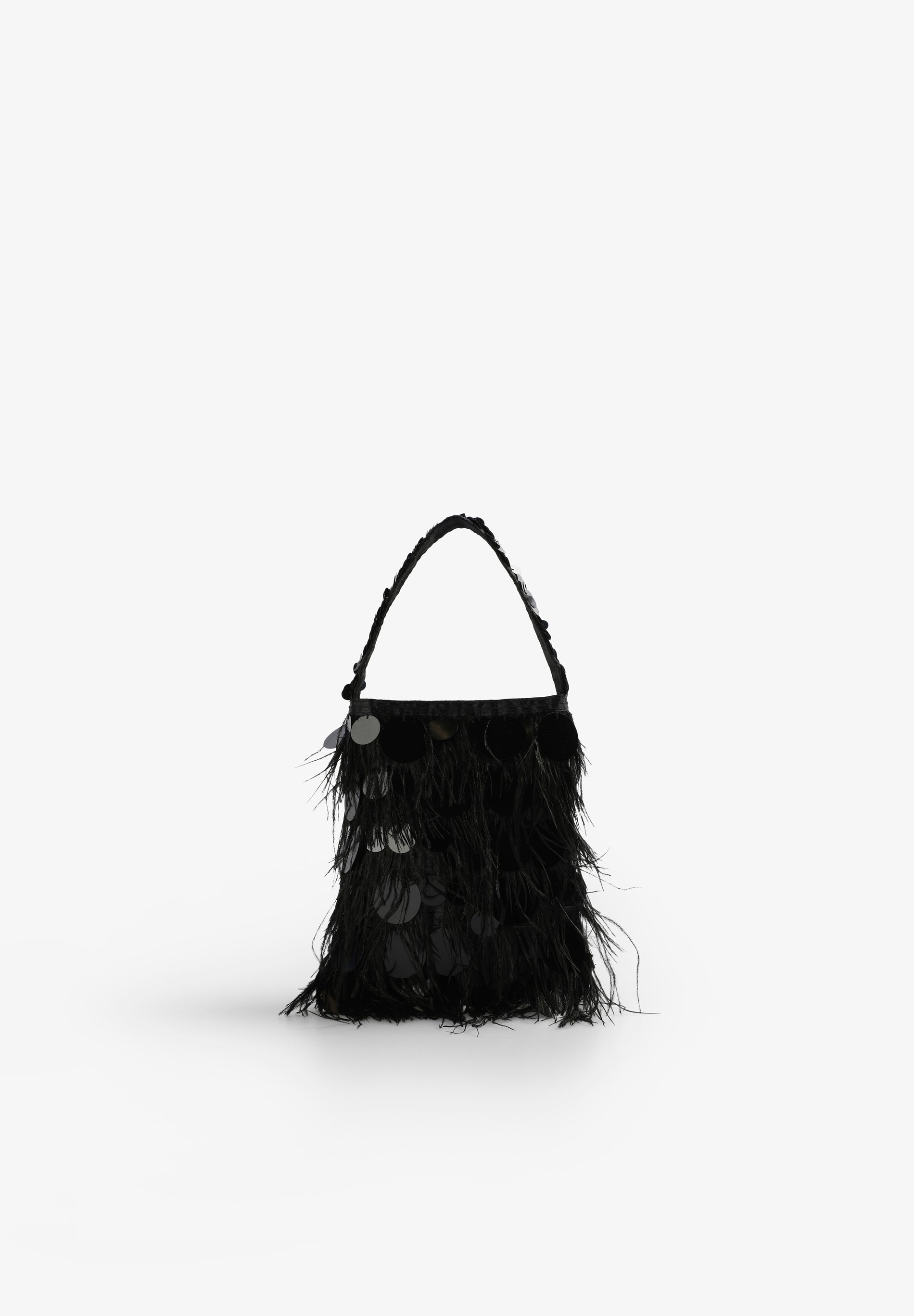 BOLSA DE PLUMAS E LANTEJOULAS