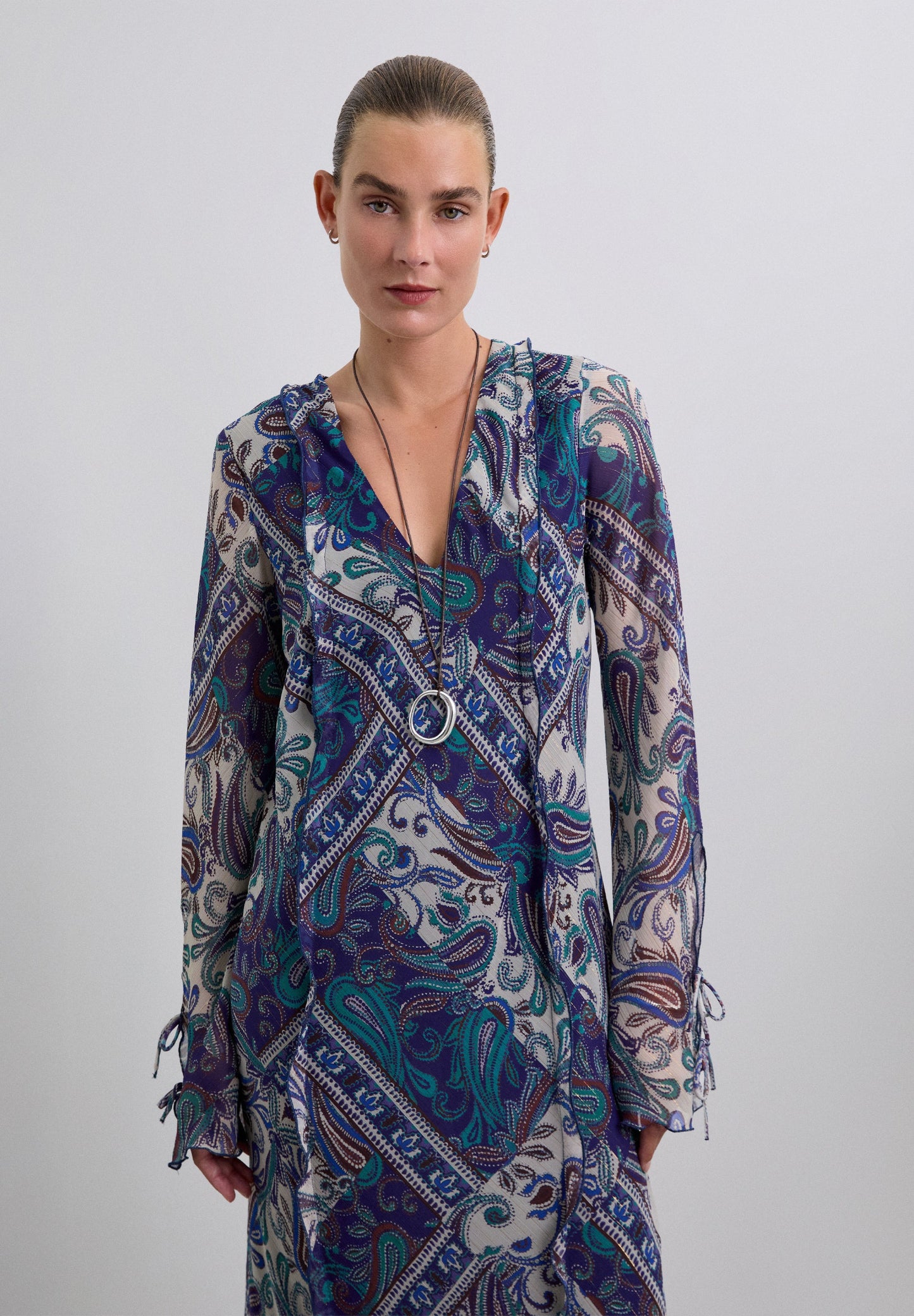 VESTIDO COMPRIDO FLUIDO PAISLEY