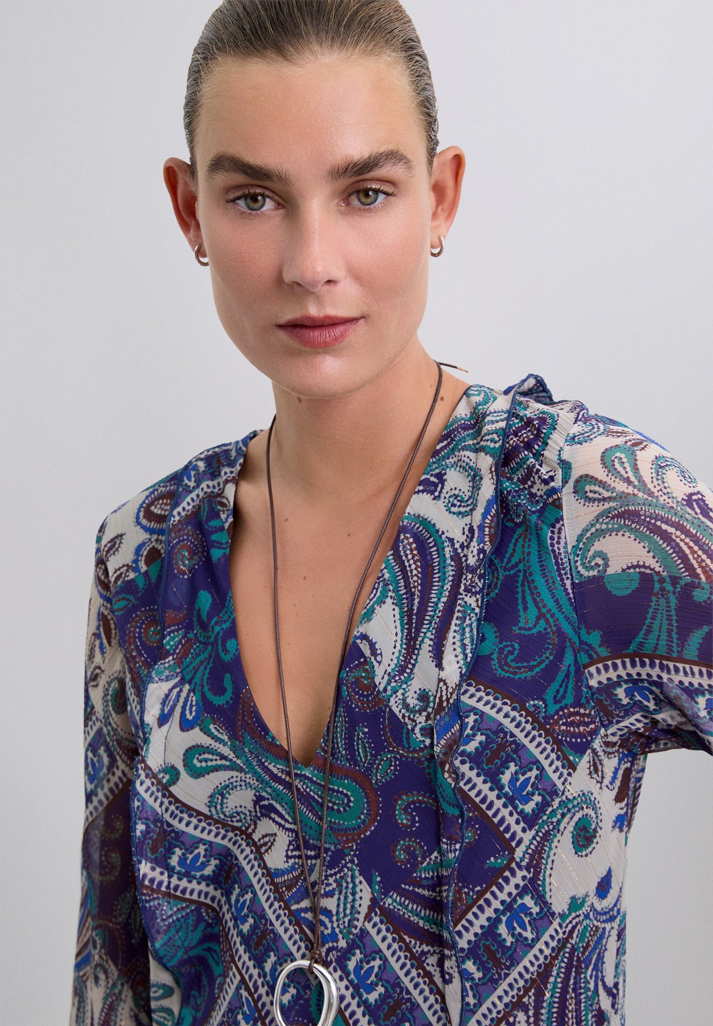 VESTIDO COMPRIDO FLUIDO PAISLEY