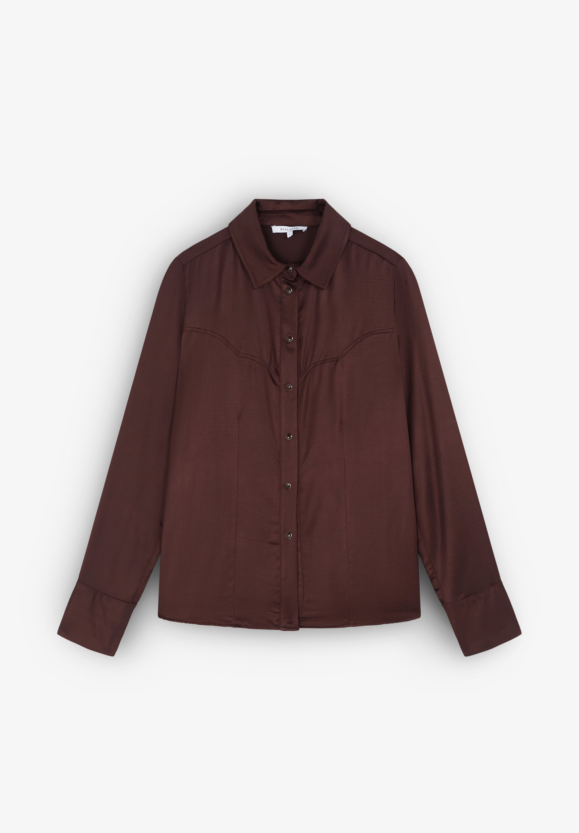 CAMISA ACETINADA COM COSTURAS