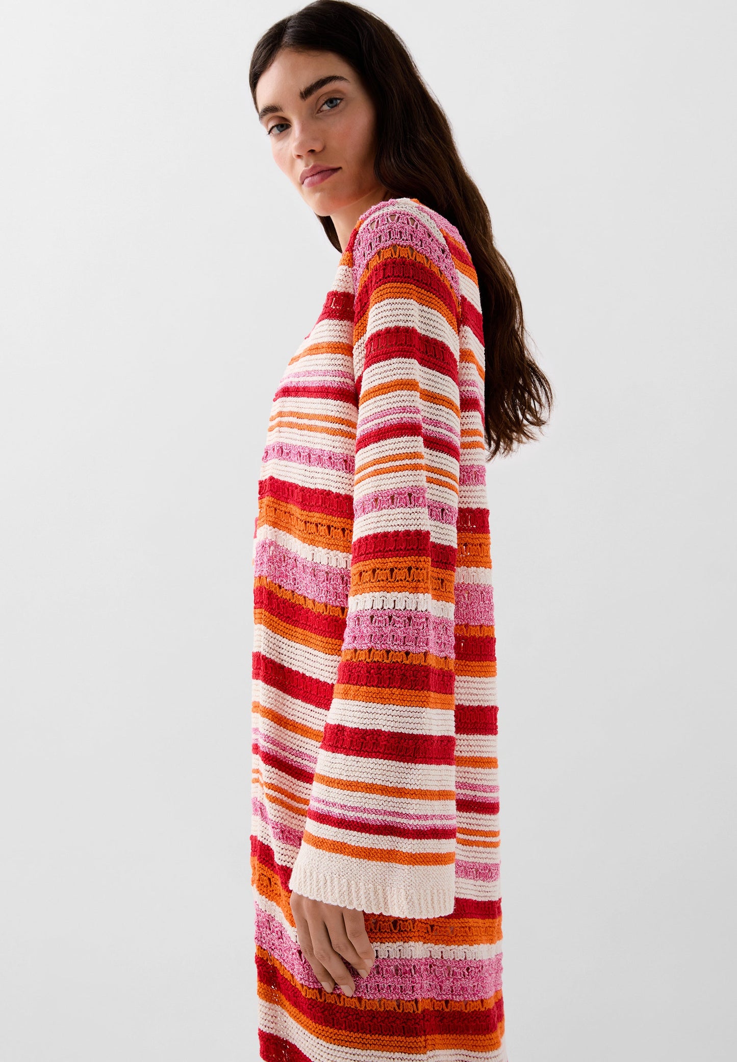 CARDIGAN EM CROCHET MULTICOLORIDO