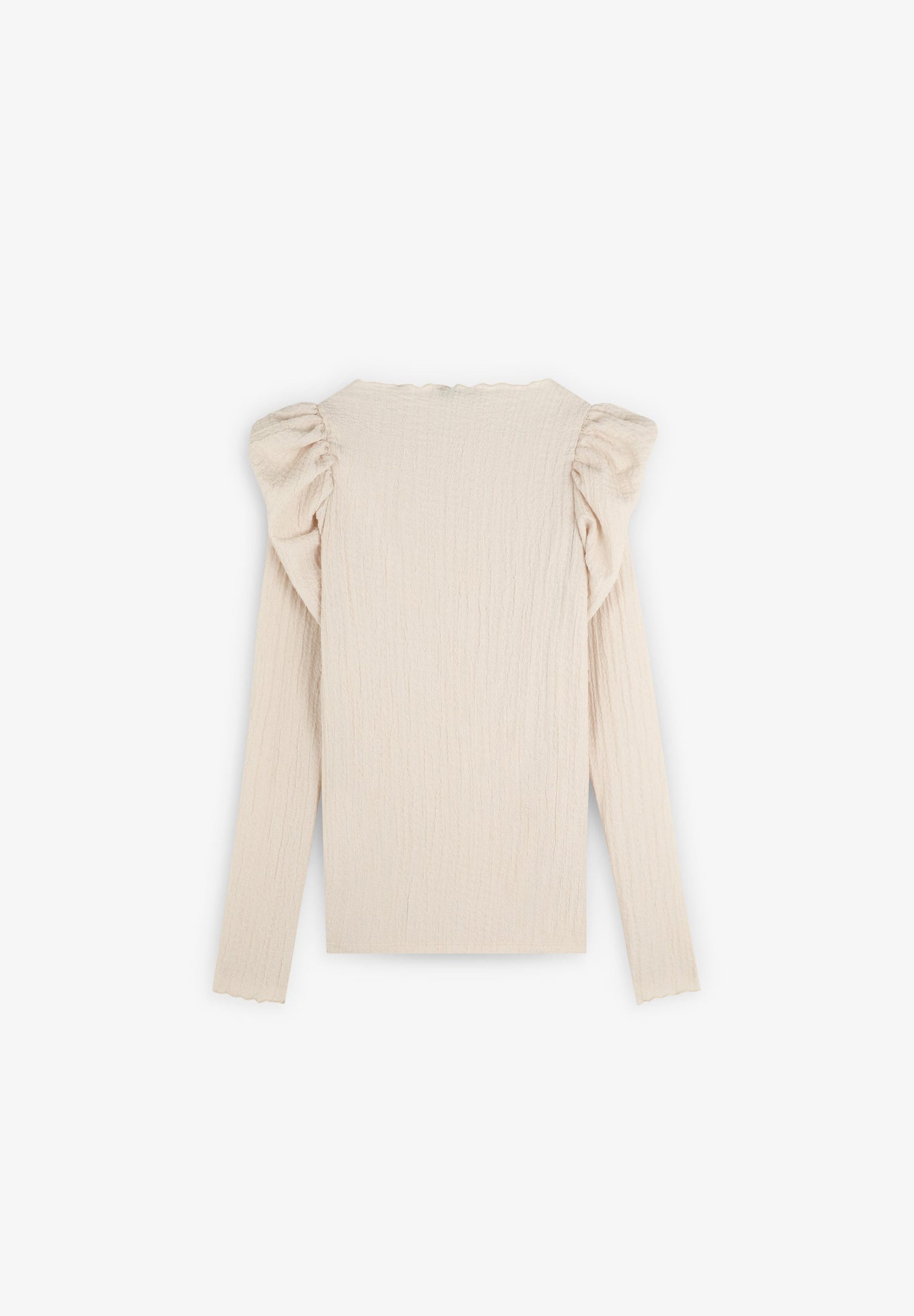 T-SHIRT DE MANGA COMPRIDA COM FOLHOS