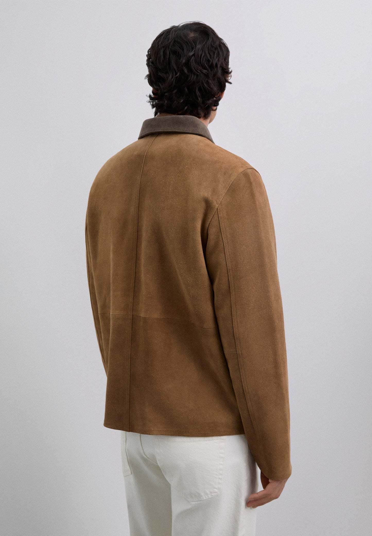 CARDIGAN DE PELE COM GOLA DE BOMBAZINA