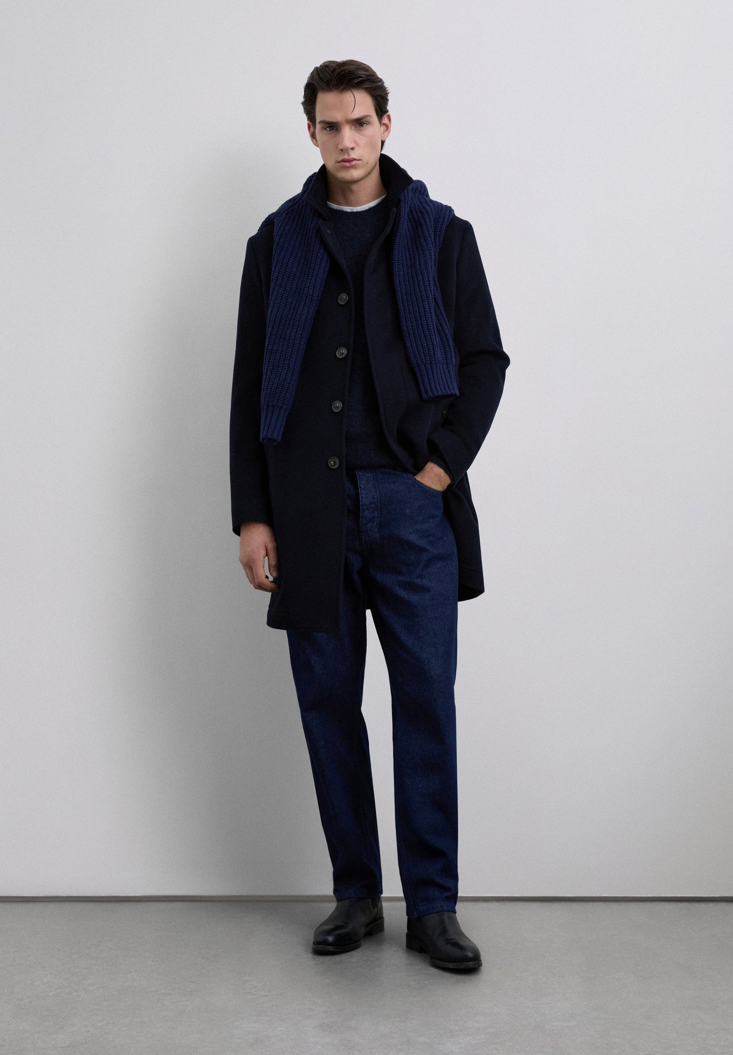 CASACO COMPRIDO MISTURA LÃ