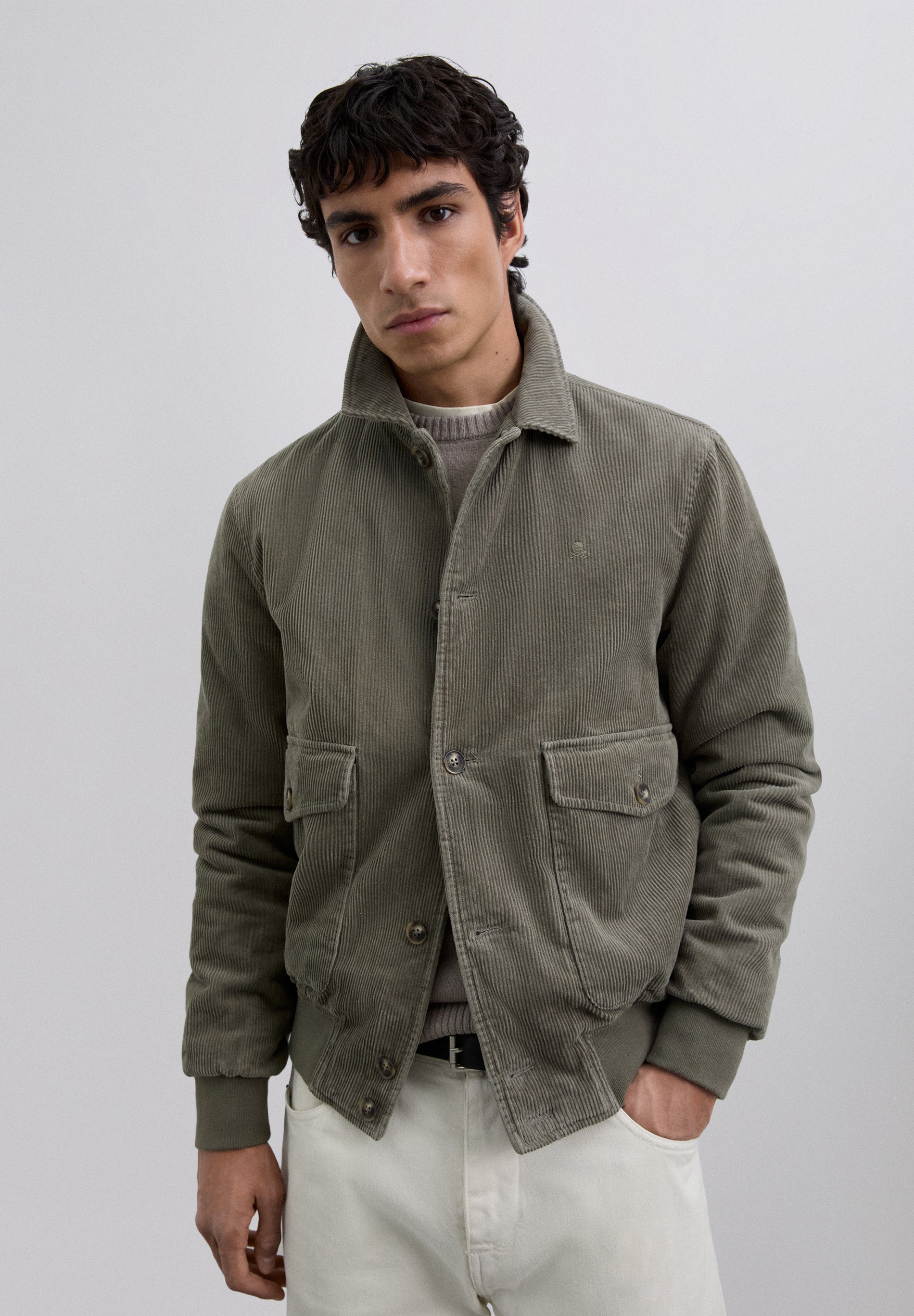 CARDIGAN BOMBER DE BOMBAZINA COM SKULL