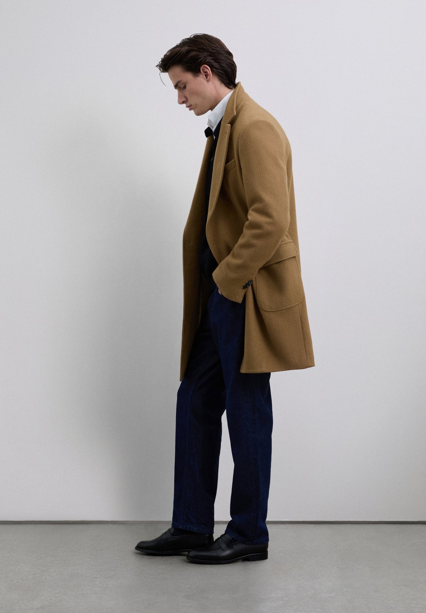 CASACO COMPRIDO ABA DE LÃ