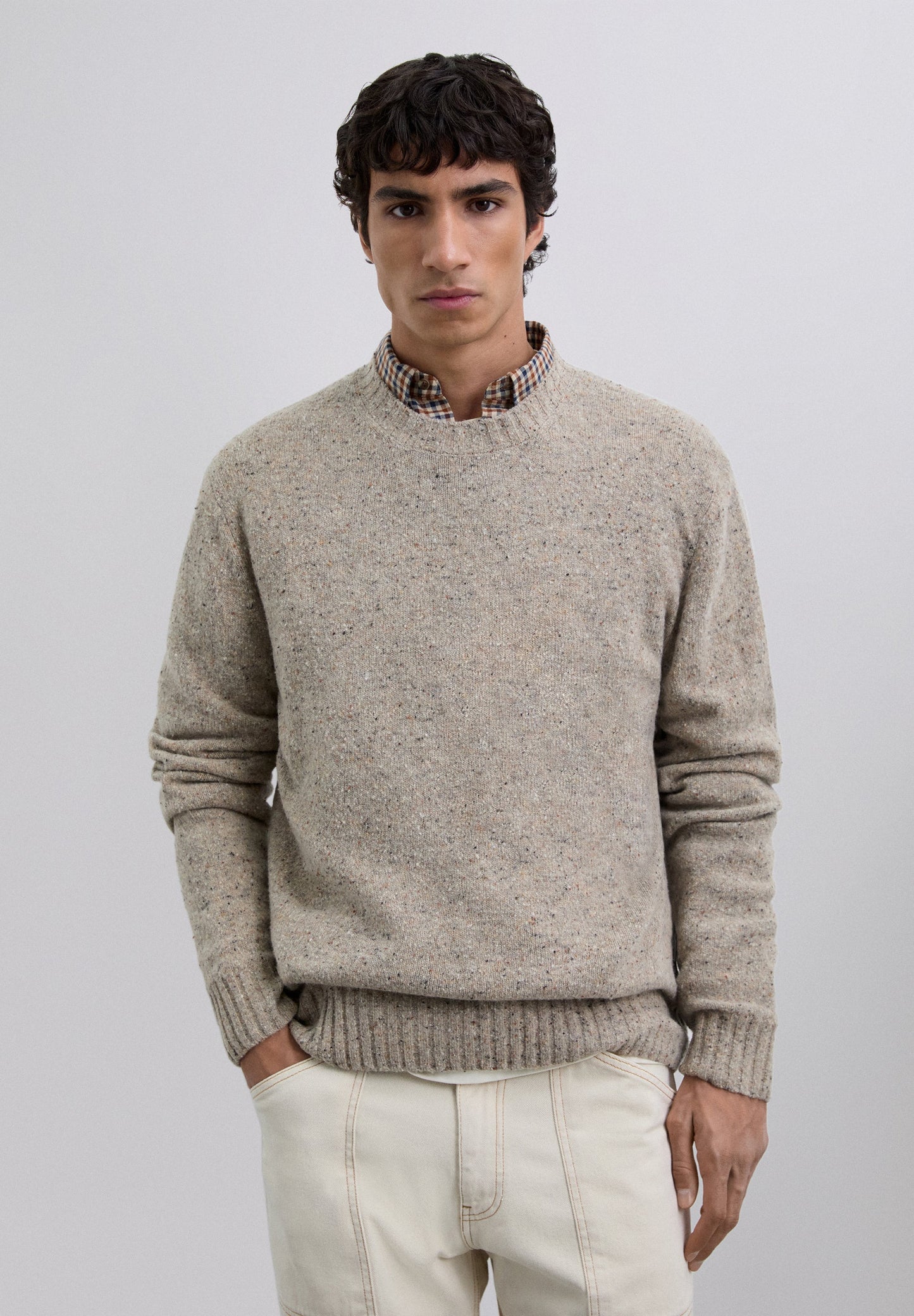 CAMISOLA DE LÃ COM DECOTE REDONDO