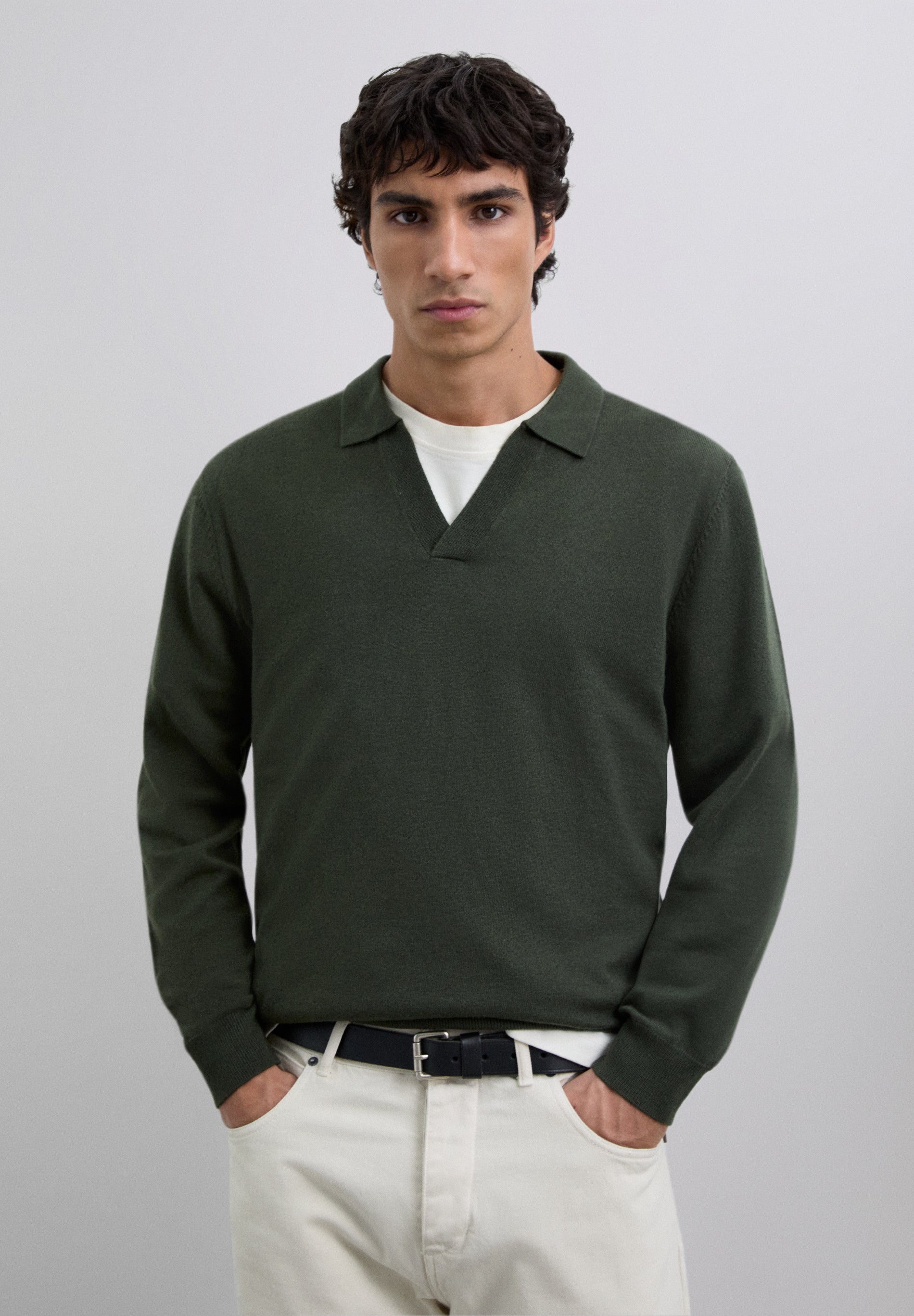 CAMISA POLO EM MALHA DE LÃ
