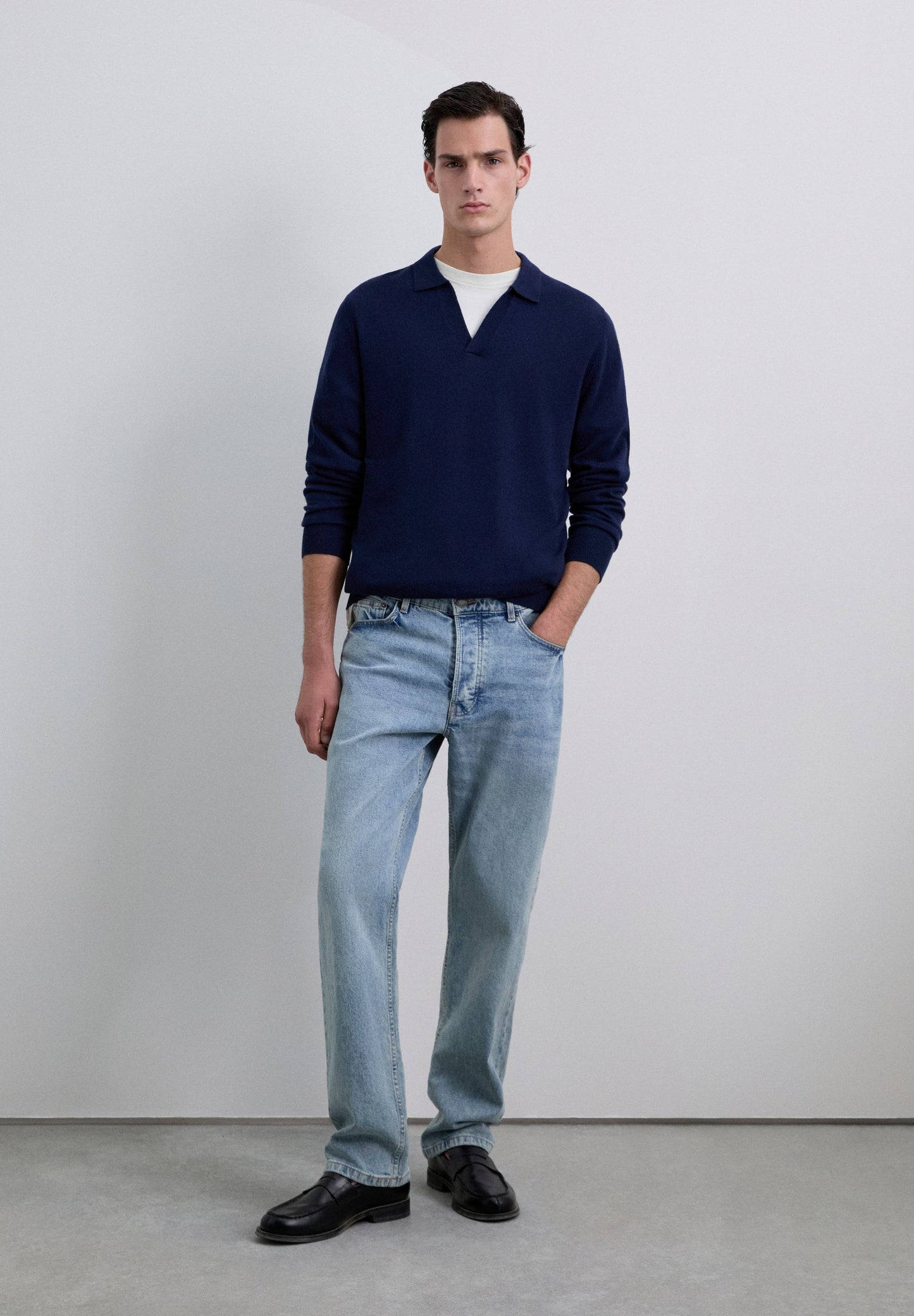 CAMISA POLO EM MALHA DE LÃ