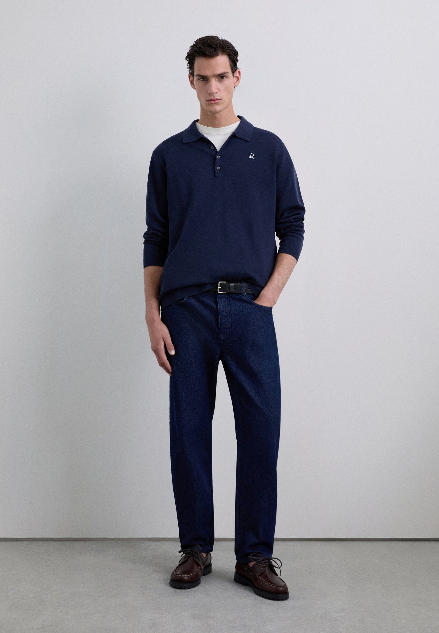 SWEATER CAMISA POLO COM REMENDO SKULL