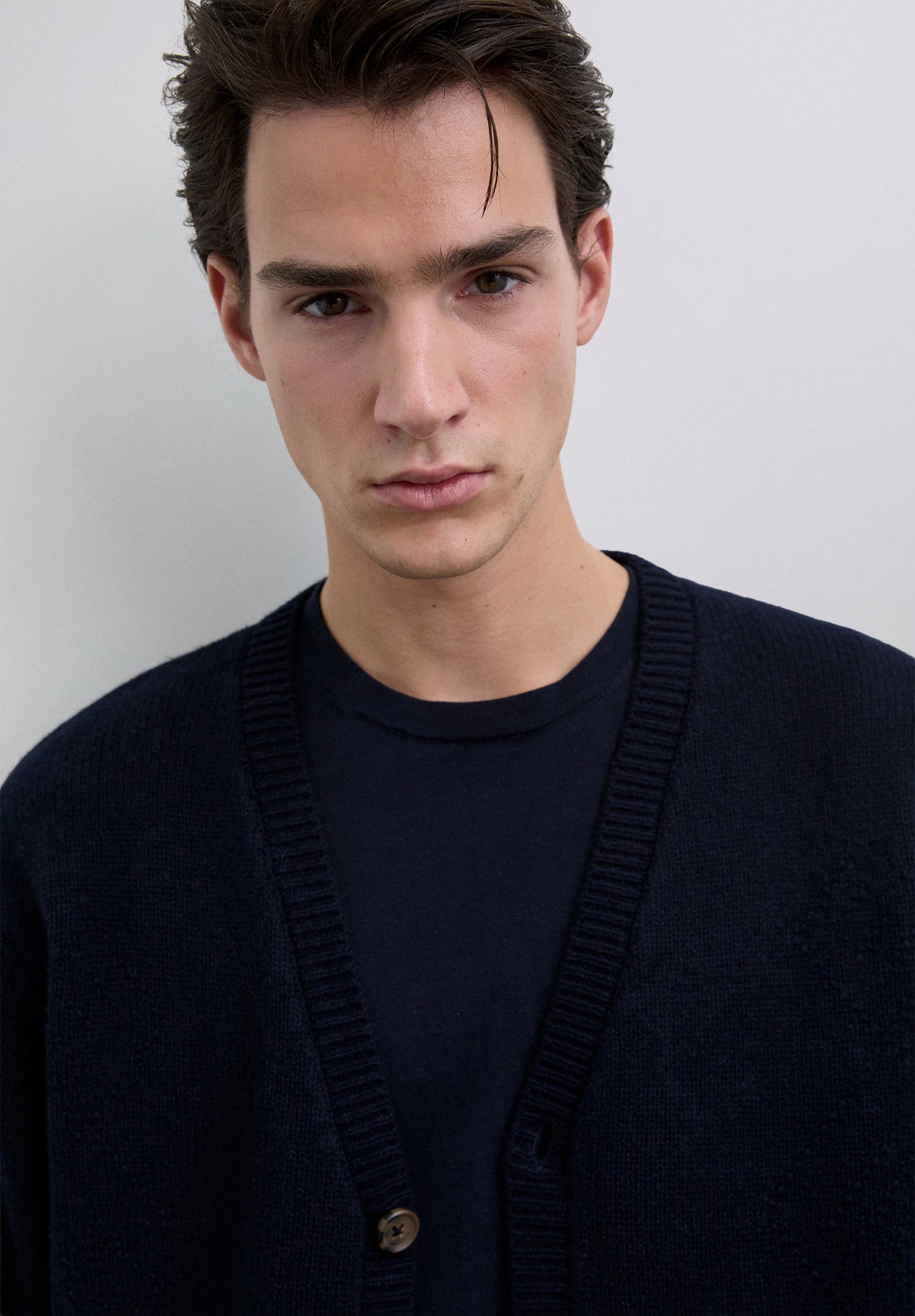 CARDIGAN DE LÃ TEXTURA DIAMANTE