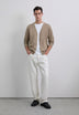 CARDIGAN COM GOLA EM V E SKULL