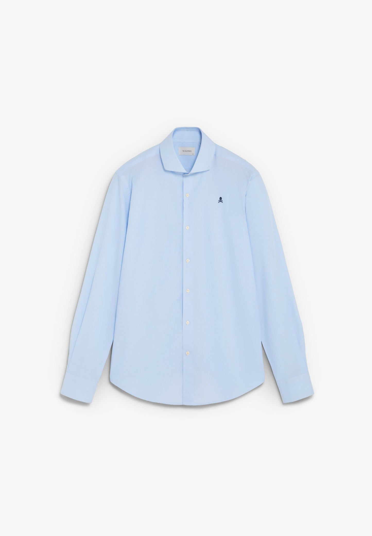 CAMISA ÀS RISCAS COM BORDADO EM CONTRASTE