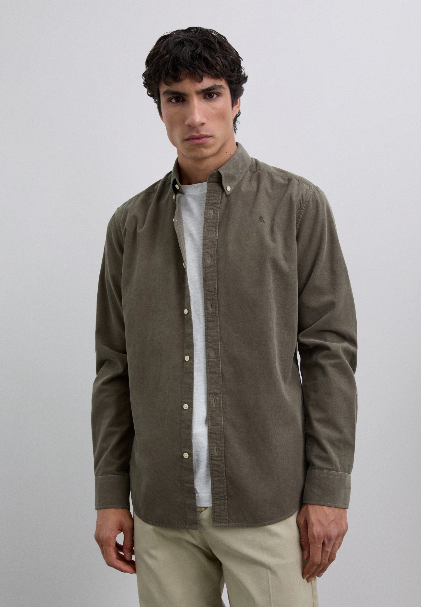 CAMISA BOMBAZINA FINA COM SKULL