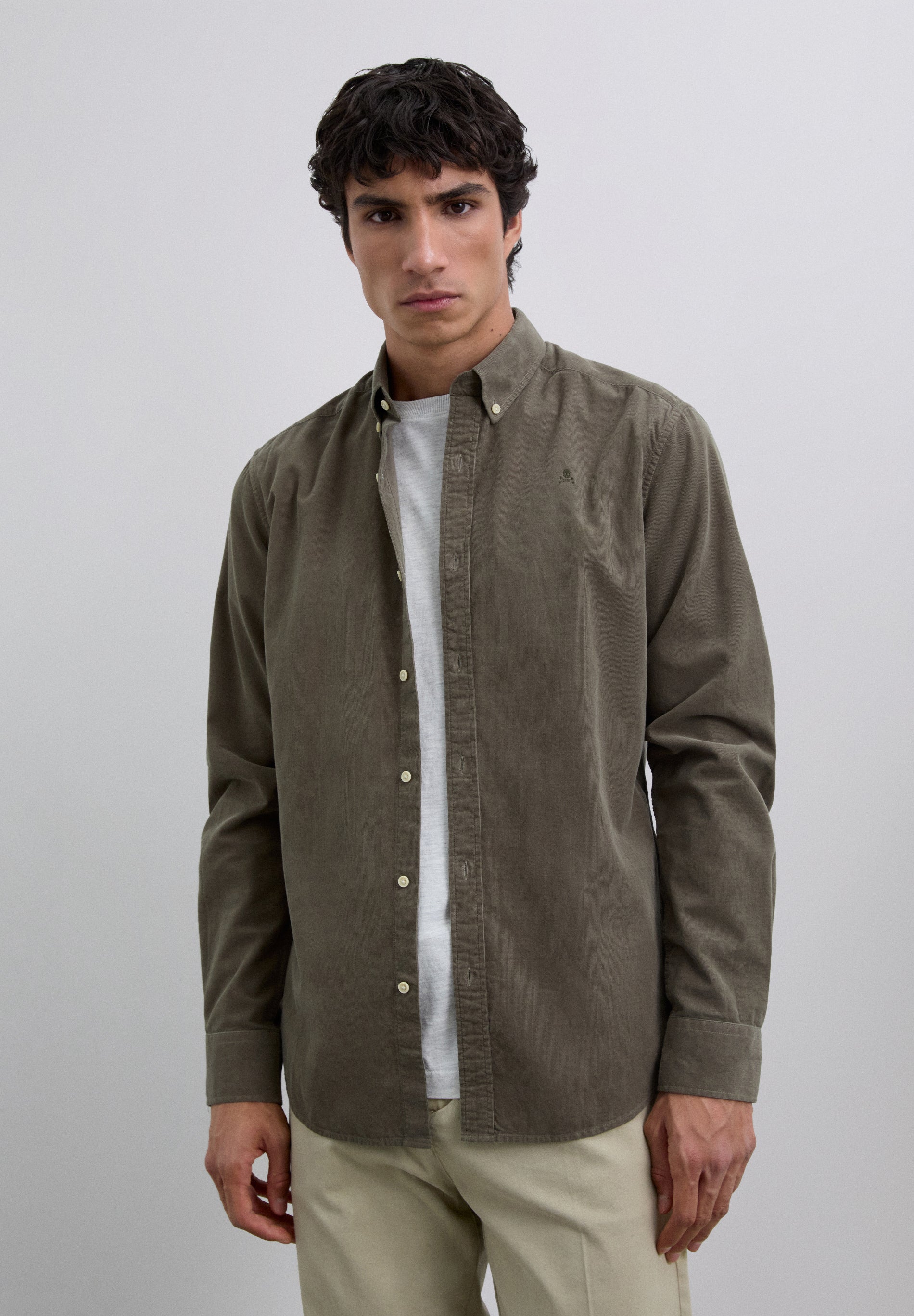 CAMISA BOMBAZINA FINA COM SKULL