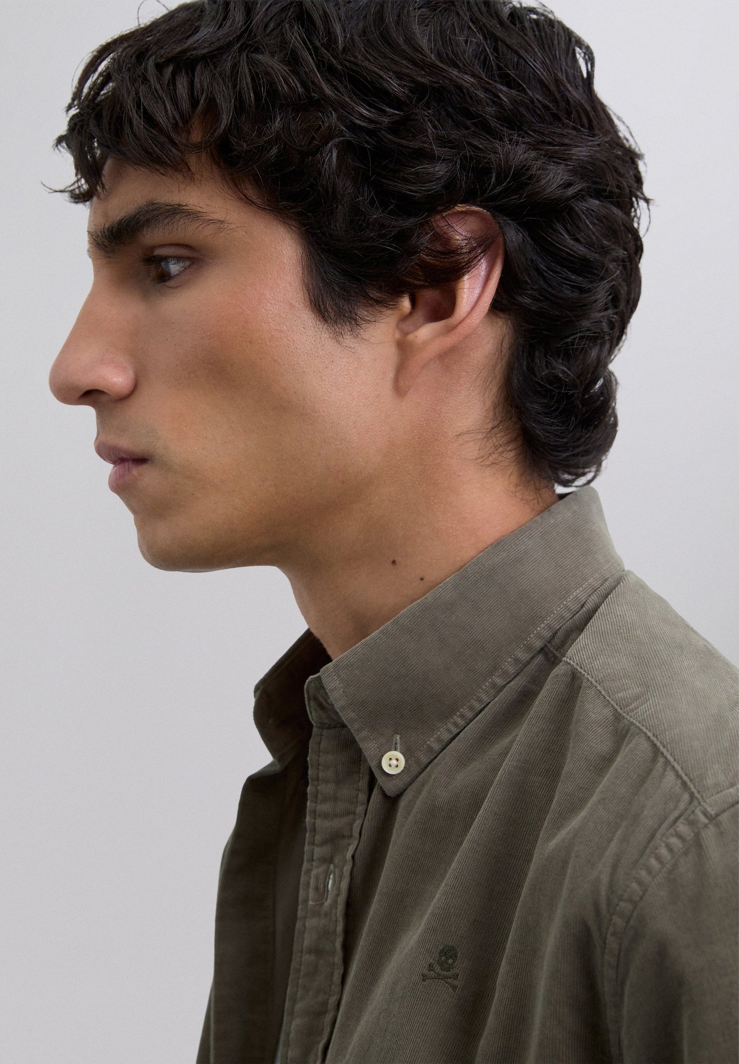 CAMISA BOMBAZINA FINA COM SKULL