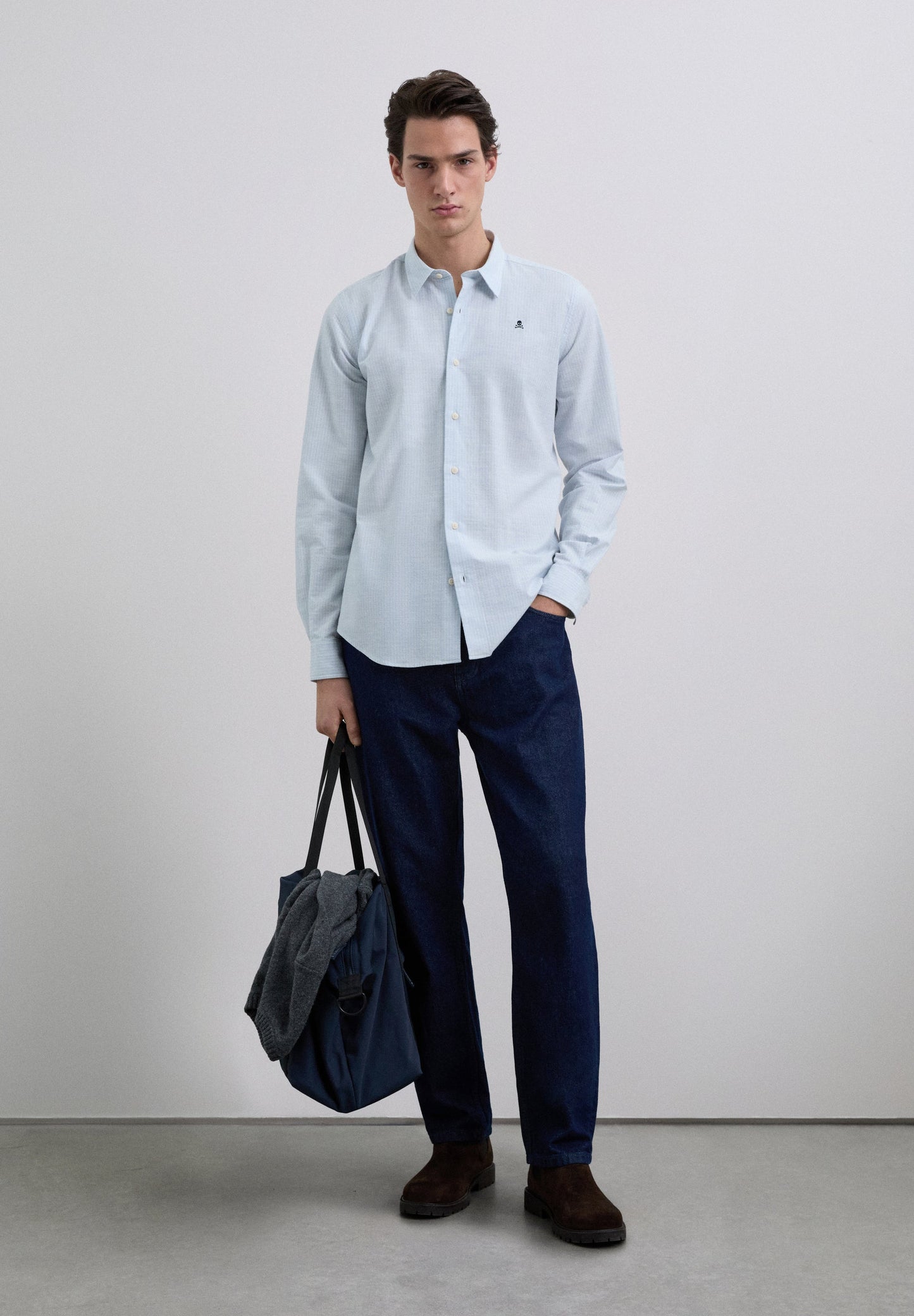 CAMISA ÀS RISCAS COM SKULL