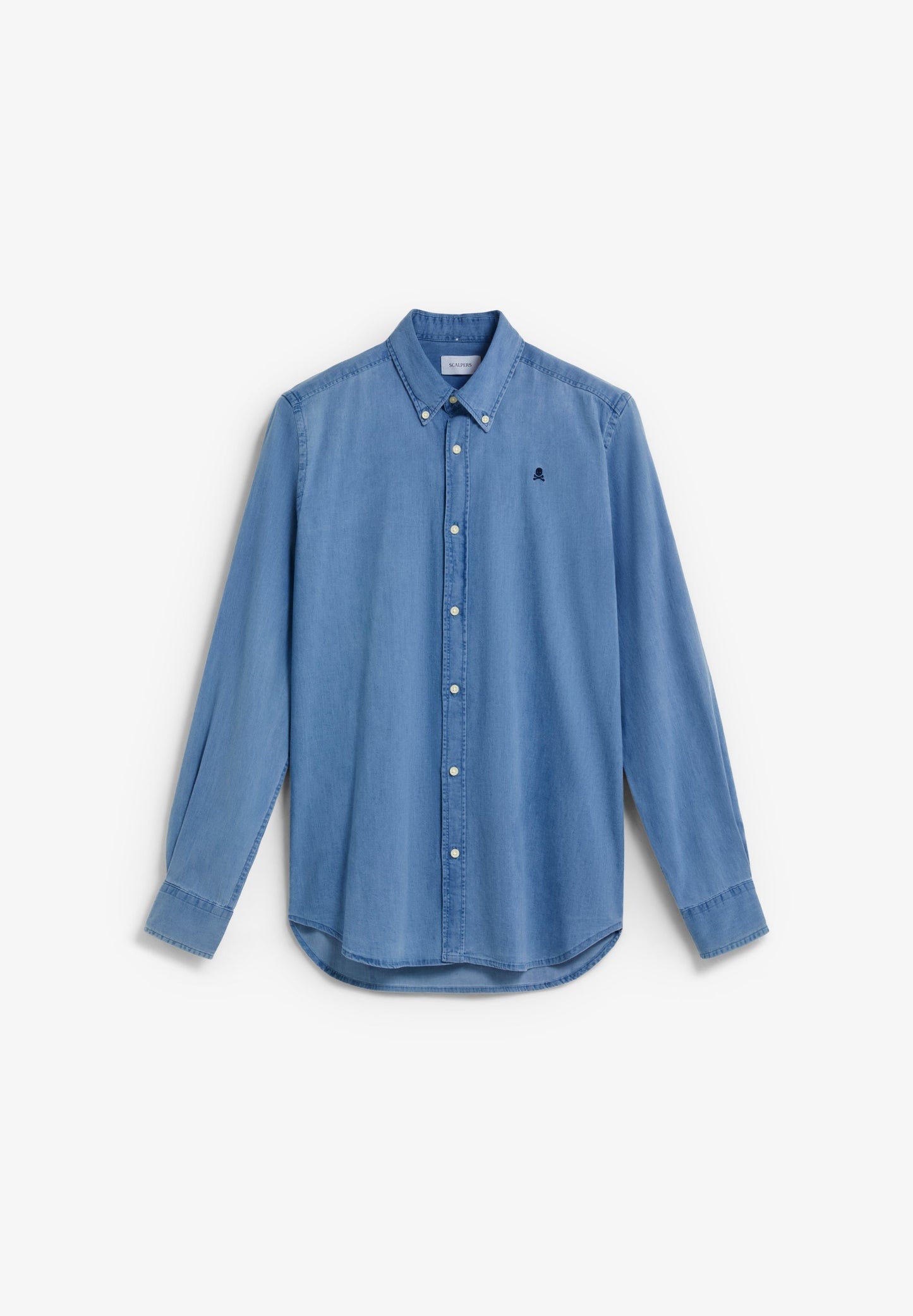 CAMISA DENIM BORDADA EM CONTRASTE