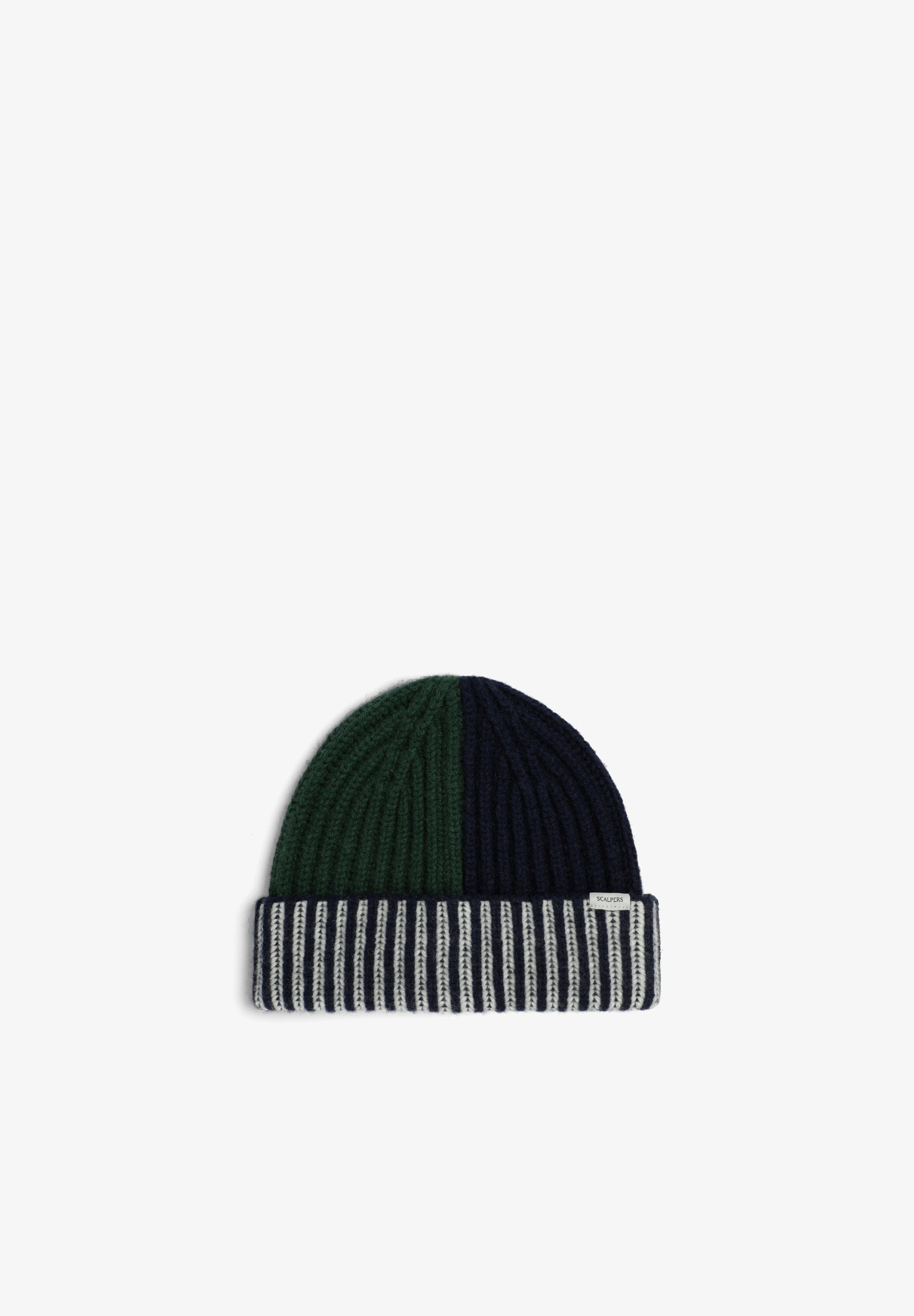 GORRO DE MALHA COMBINADA EM CONTRASTE